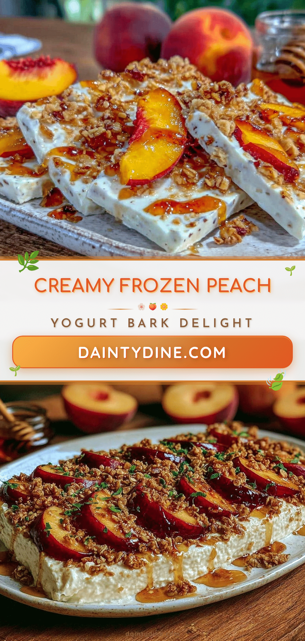 frozen peach yogurt bark recipe