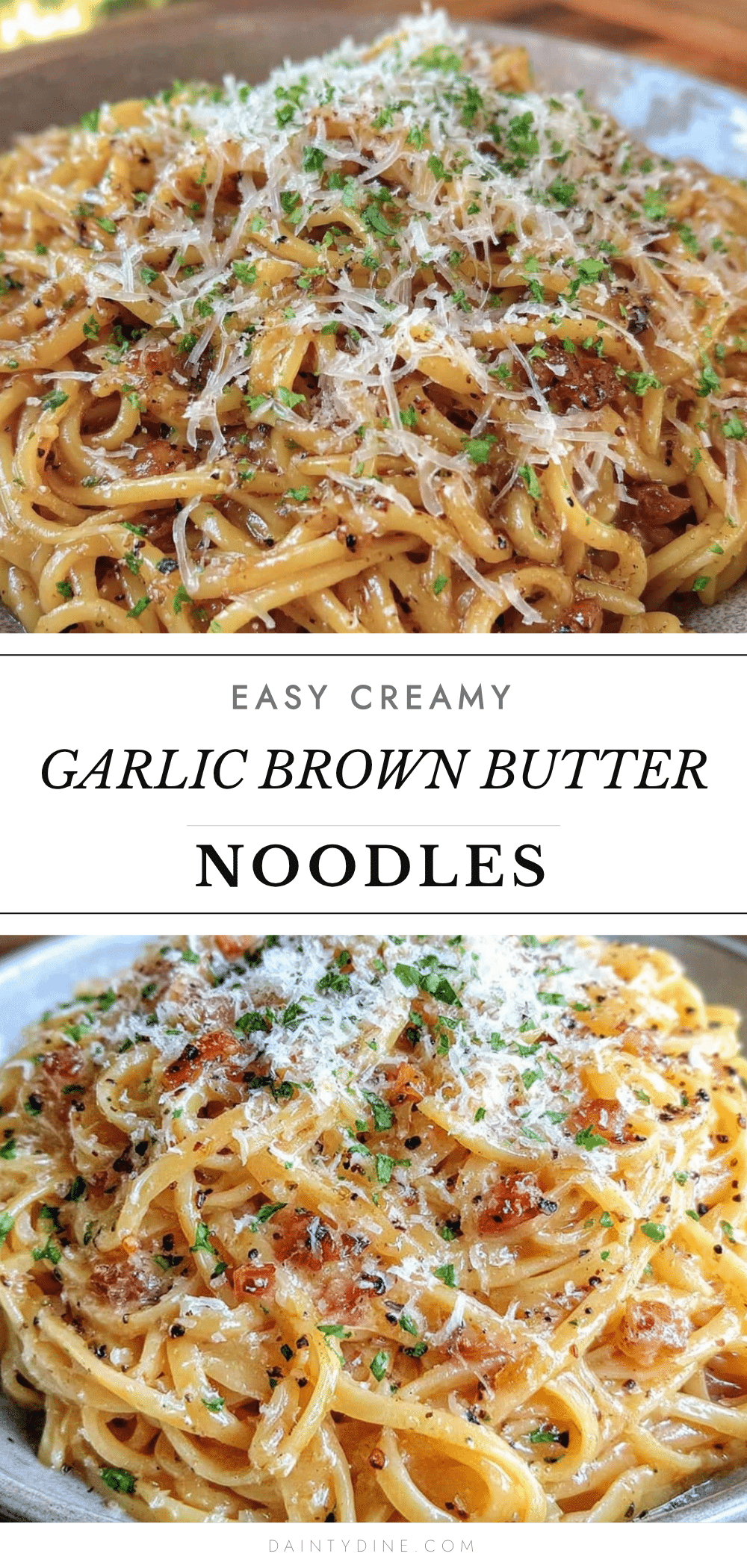garlic brown butter noodles with parmesan recipe