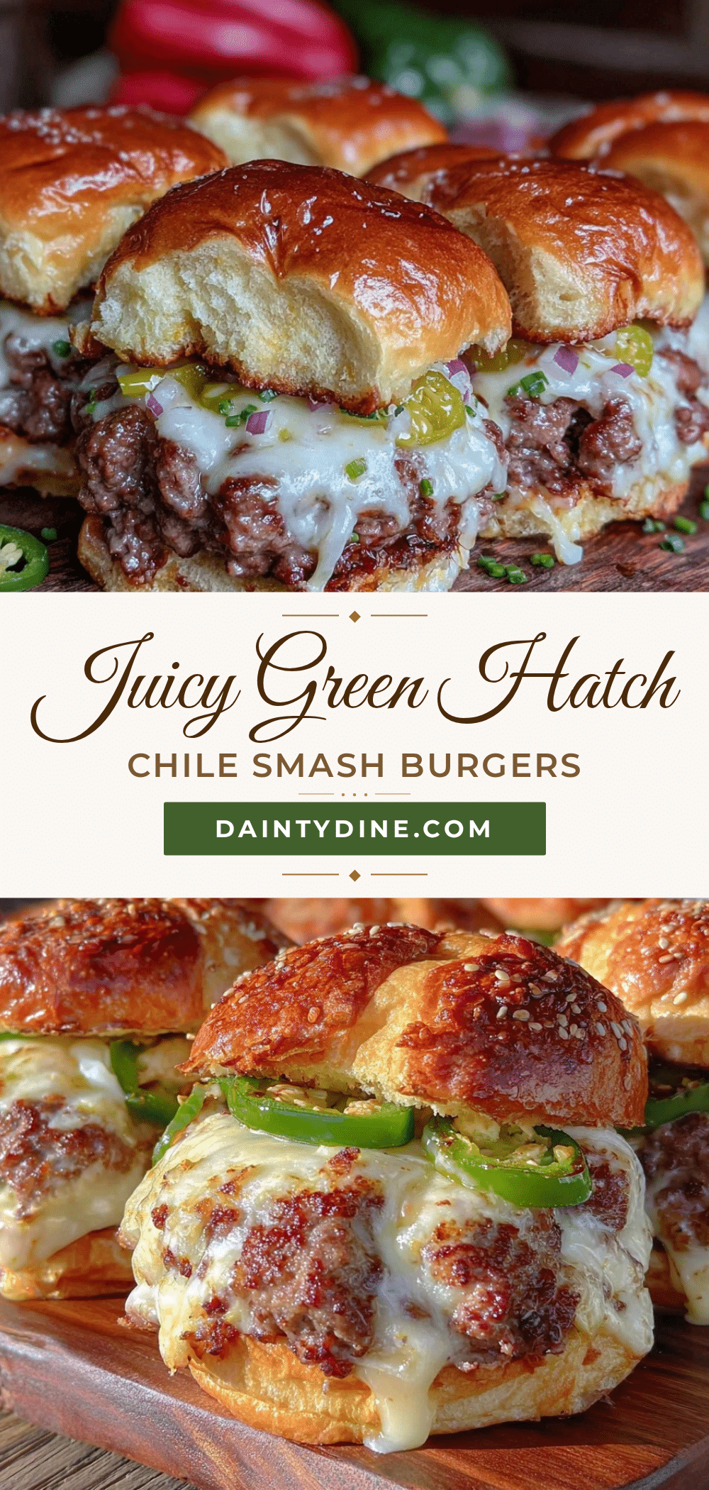 green Hatch chile smash burgers recipe
