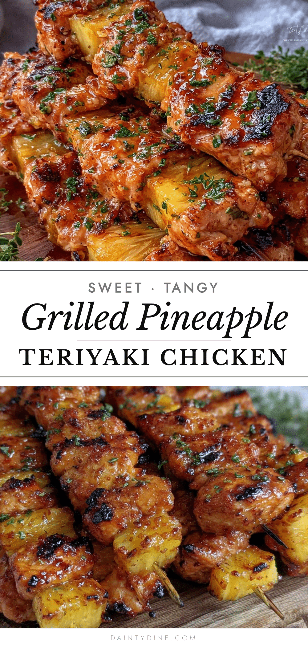 grilled pineapple teriyaki chicken skewers recipe