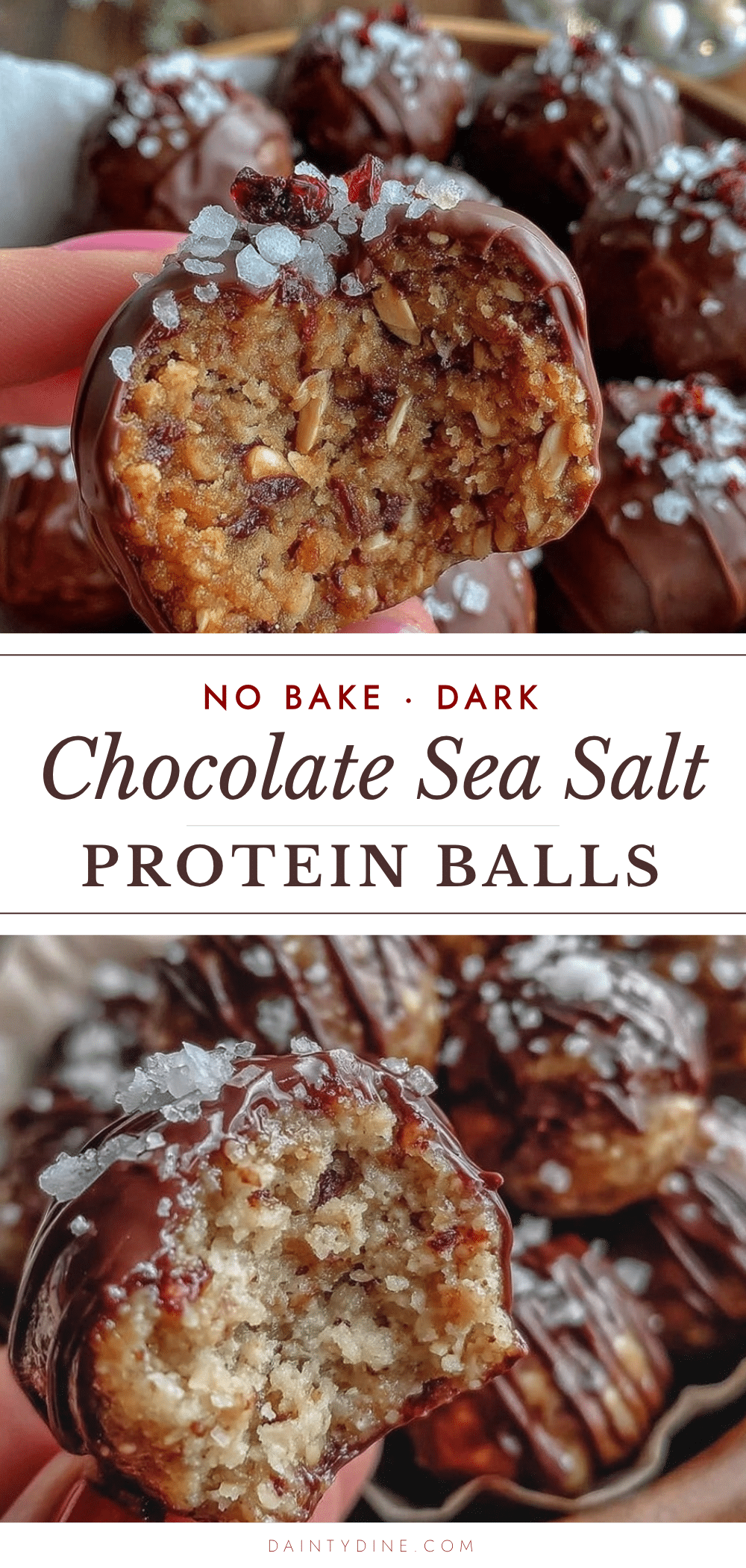 Healthy Dark Chocolate Sea Salt Protein Balls recipe