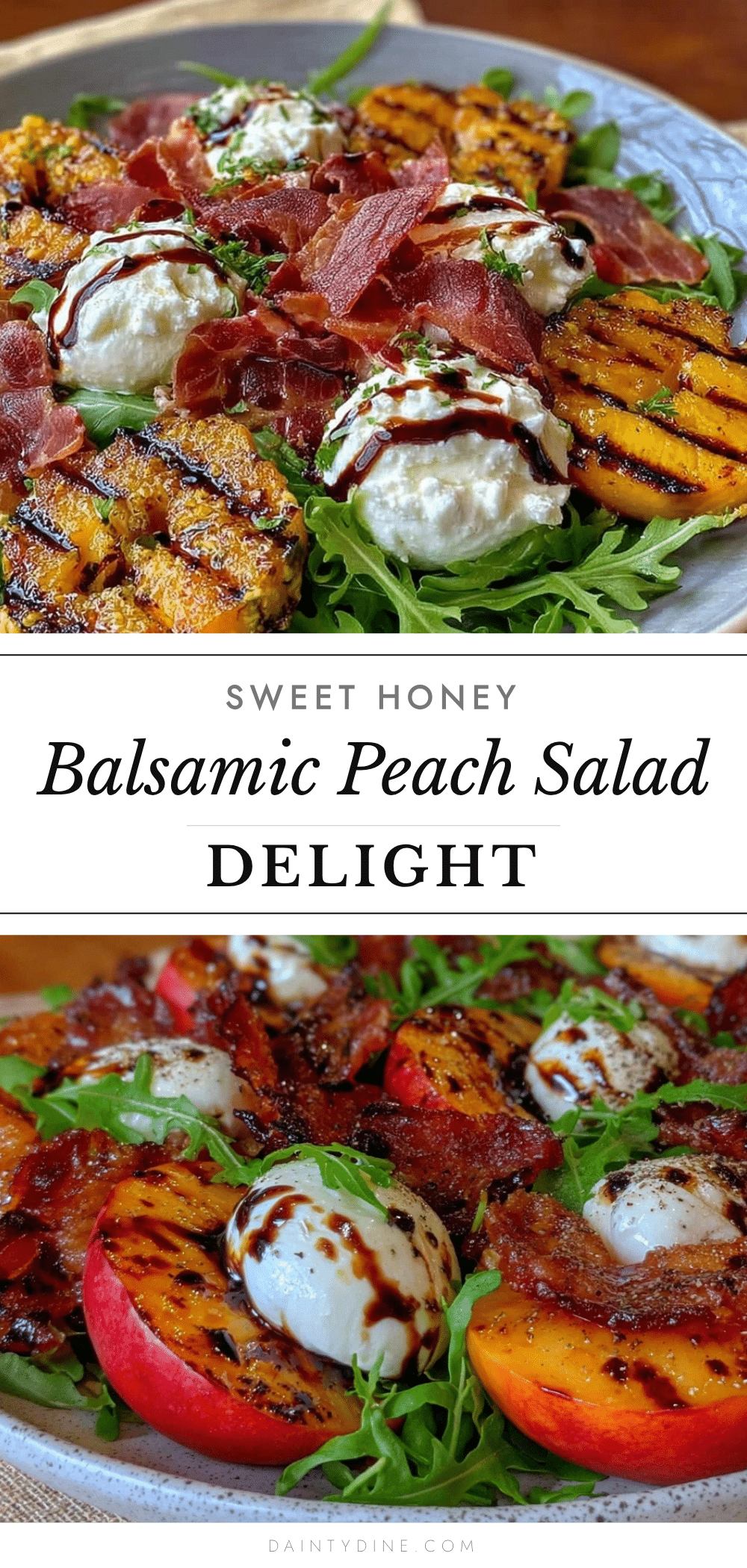 honey balsamic grilled peach salad recipe