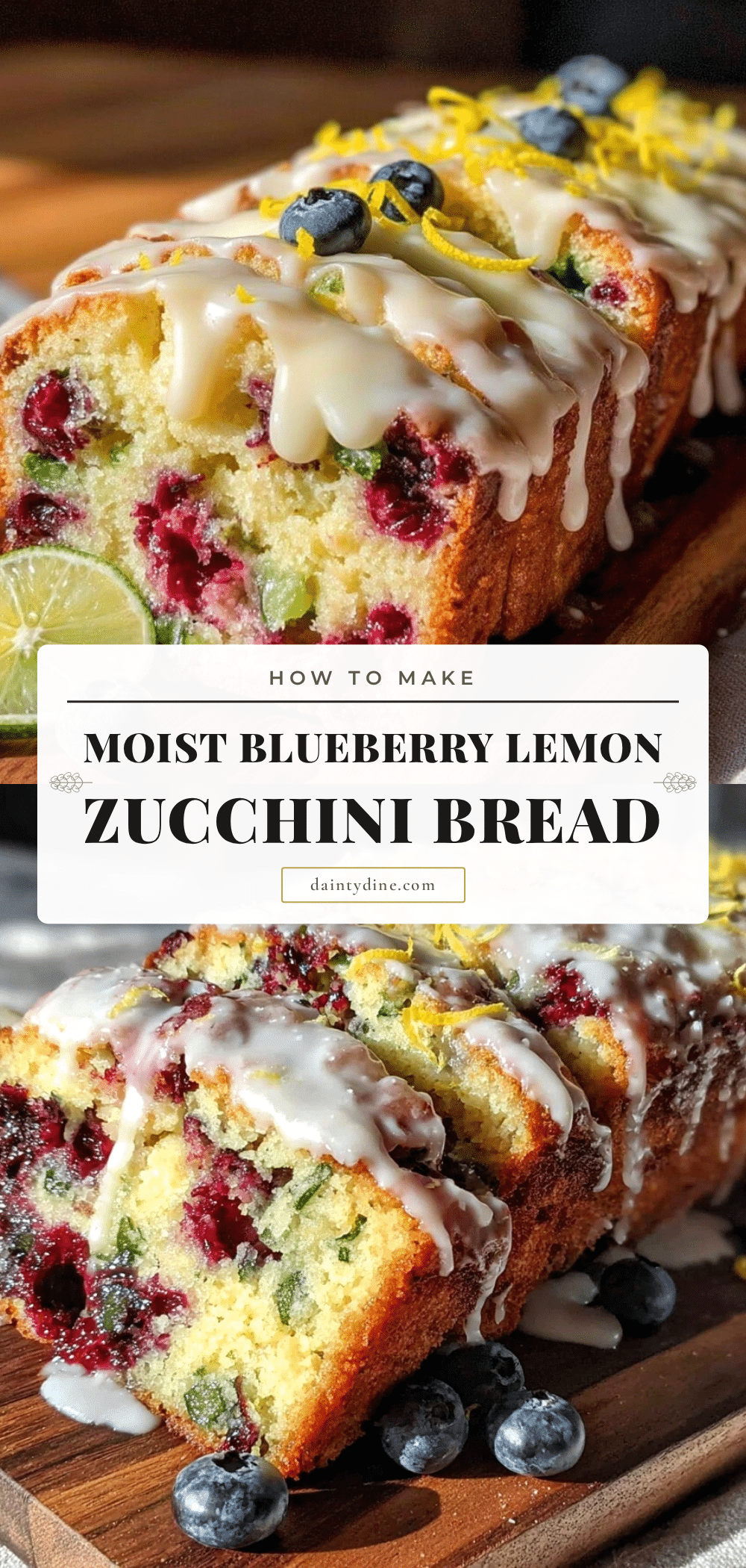 moist blueberry lemon zucchini bread recipe