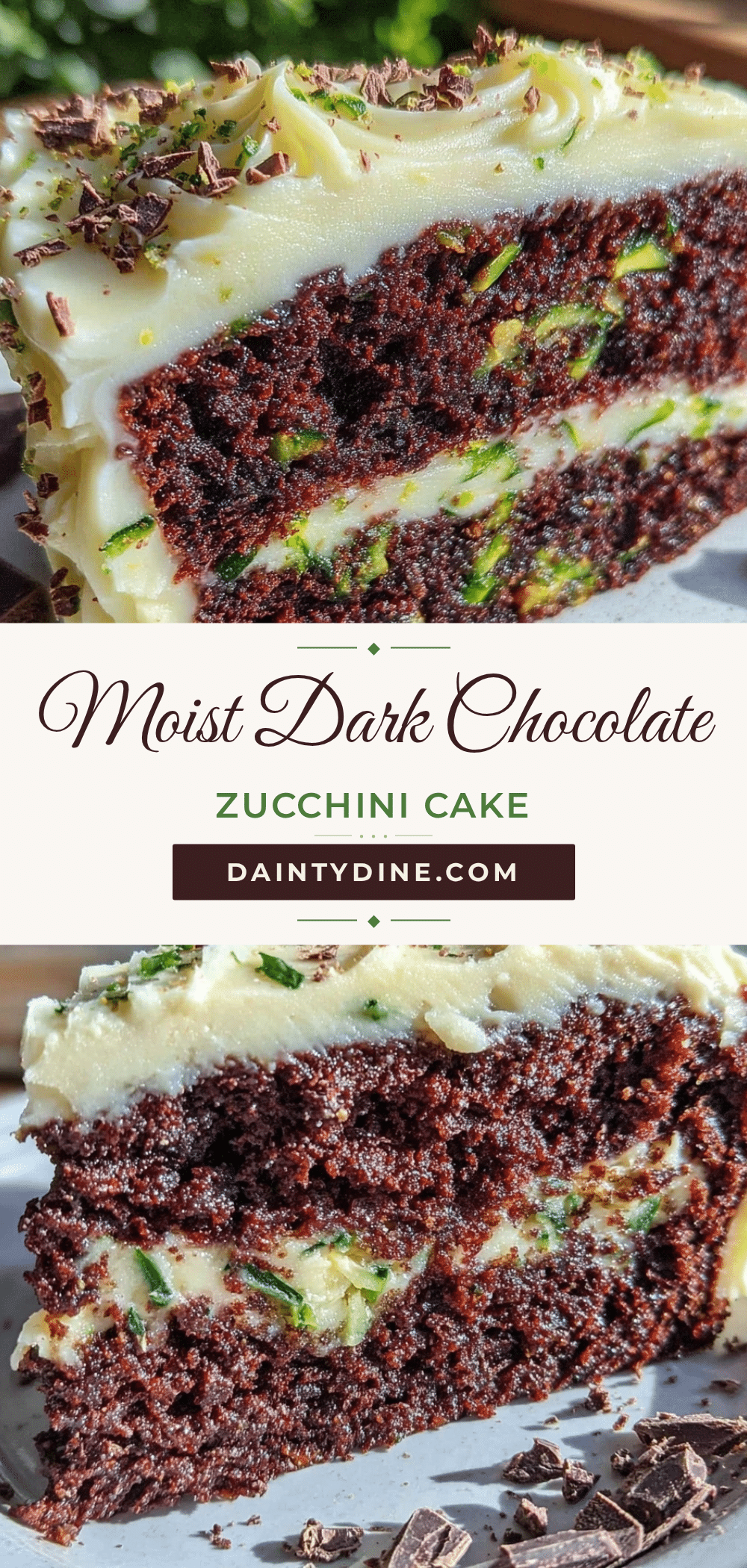 moist dark chocolate zucchini cake recipe