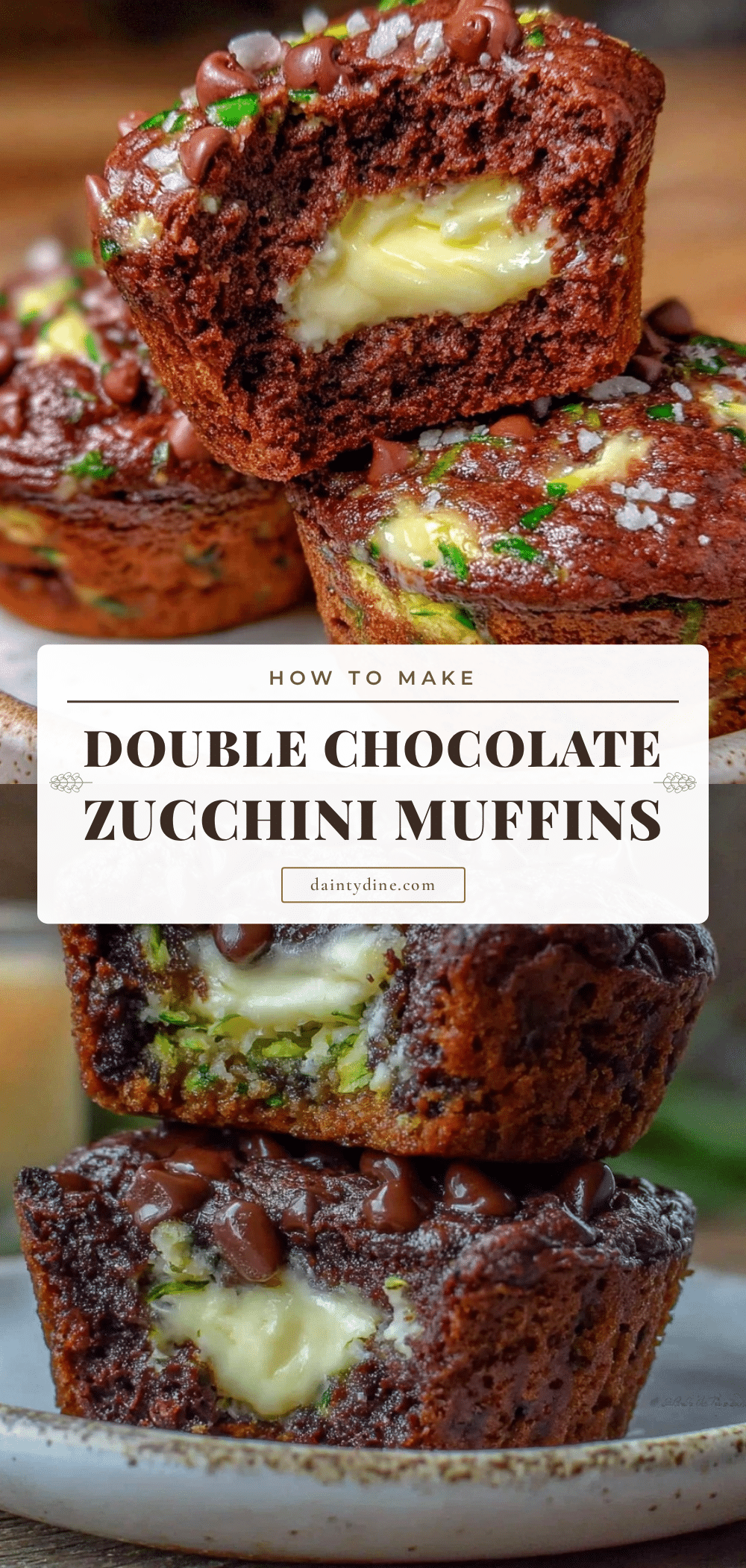 moist double chocolate zucchini muffins recipe