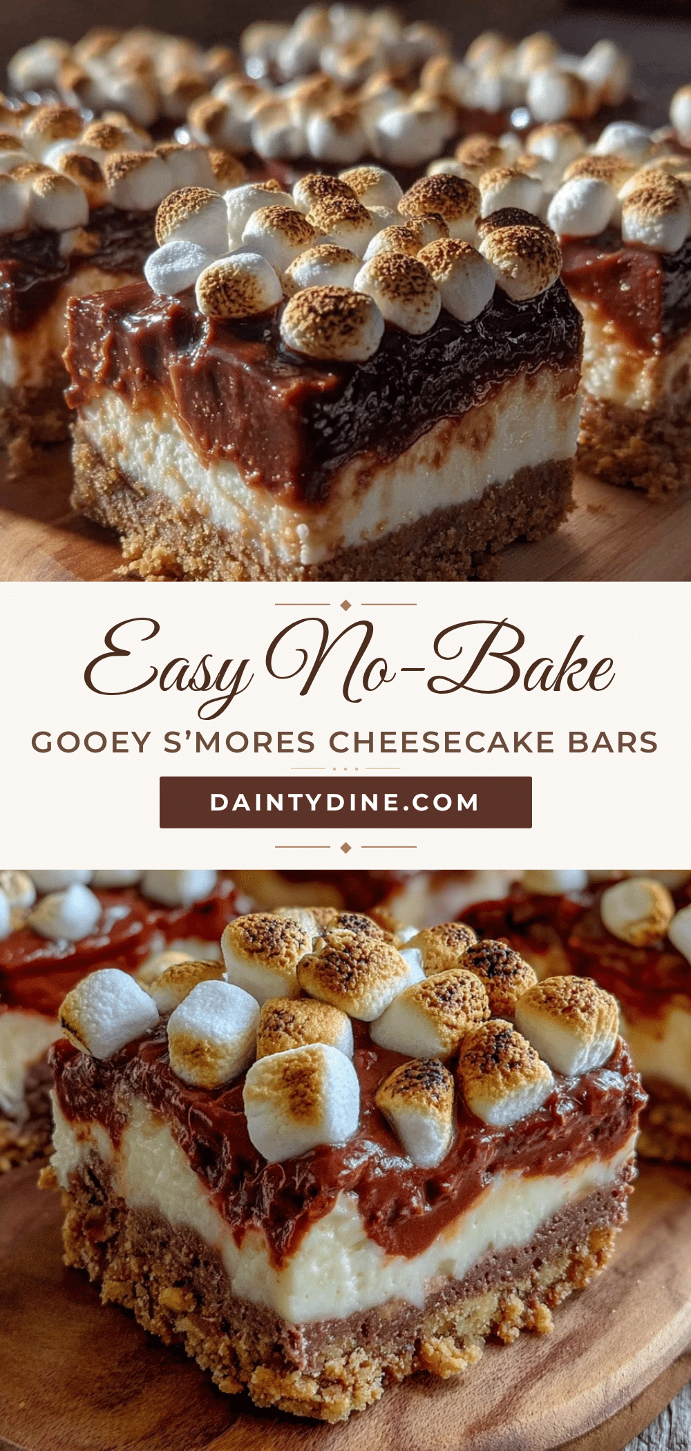 no bake smores cheesecake bars recipe