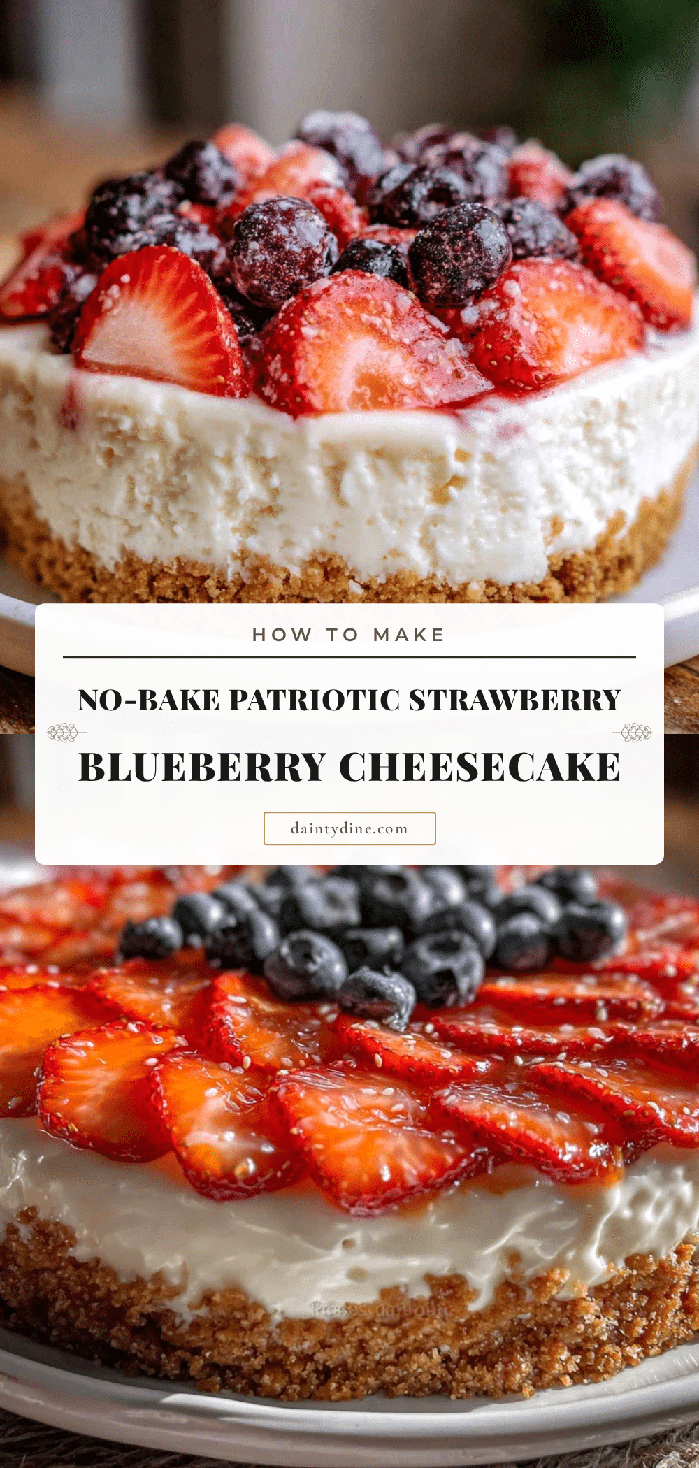 no bake strawberry blueberry flag cheesecake recipe