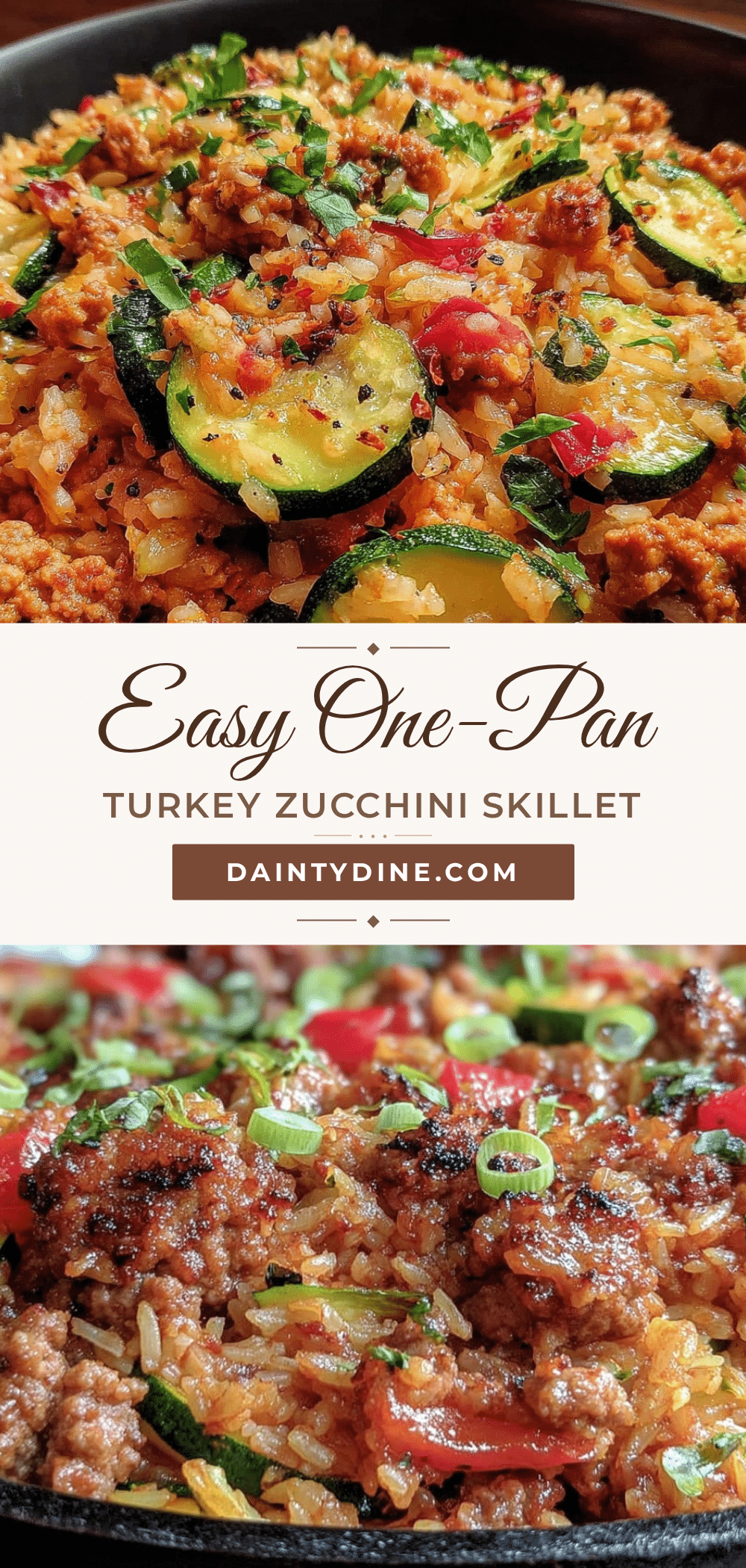 one-pan ground turkey and zucchini rice skillet recipe