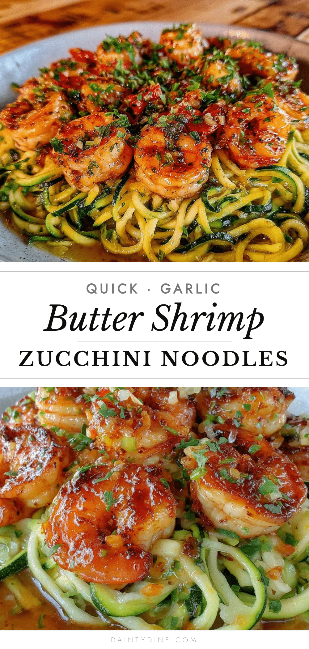 quick garlic butter shrimp zucchini noodles recipe