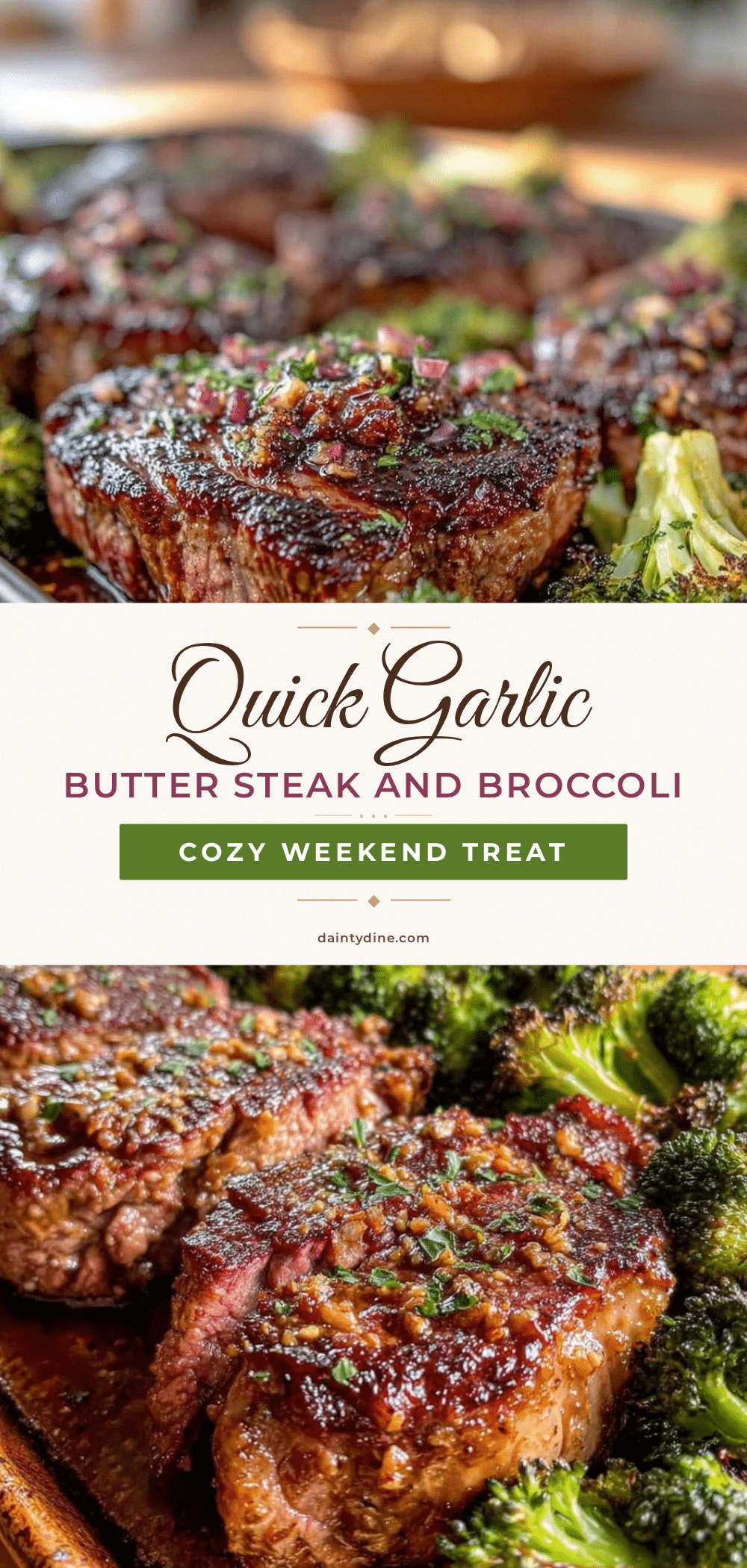 quick garlic butter steak and broccoli sheet pan dinner recipe