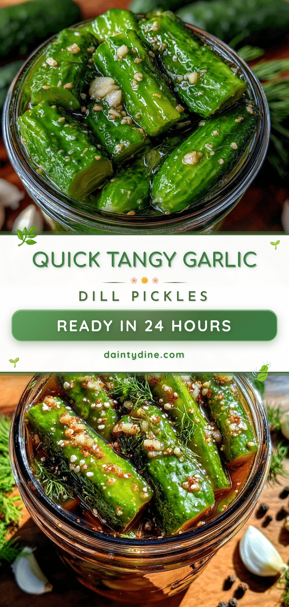 quick garlic dill refrigerator pickles recipe
