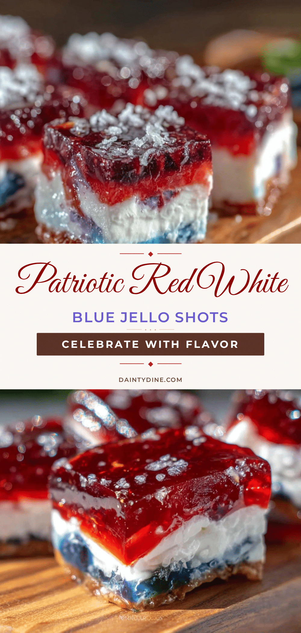 red white and blue layered jello shots recipe