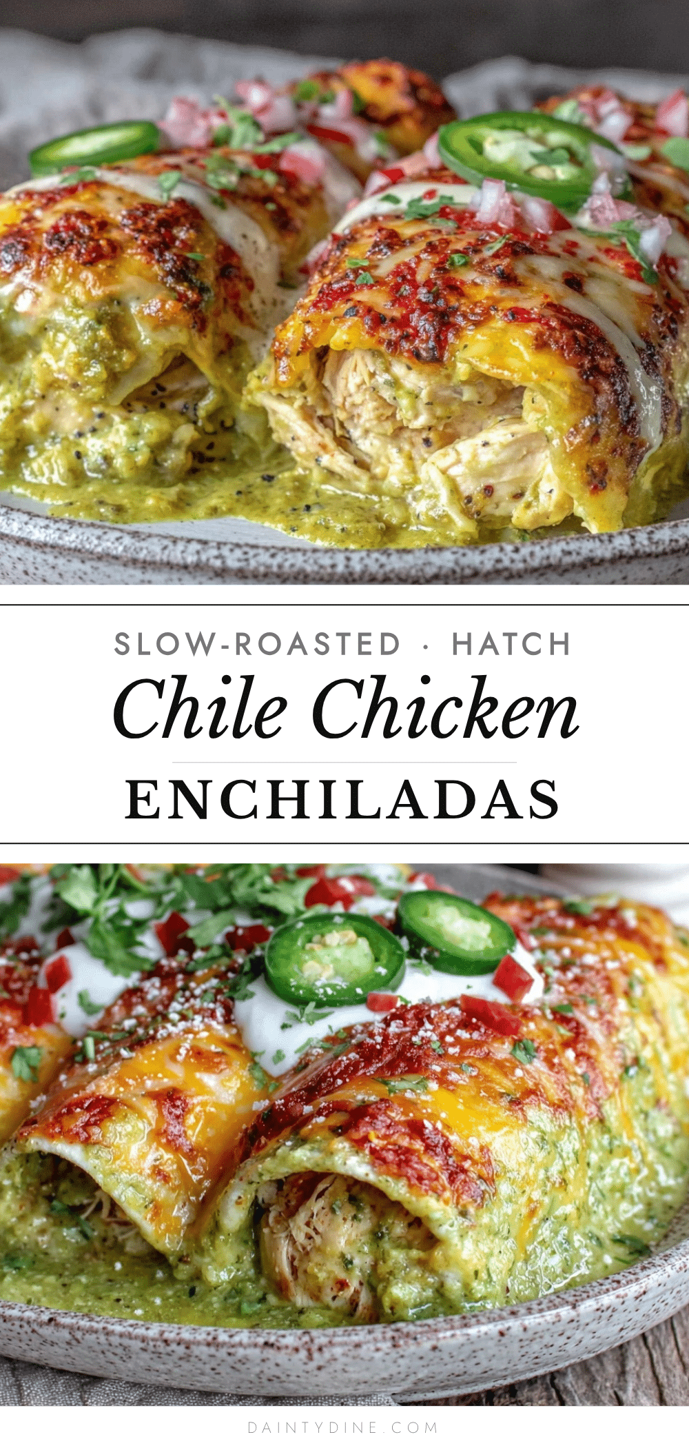 slow-roasted Hatch green chile chicken enchiladas recipe