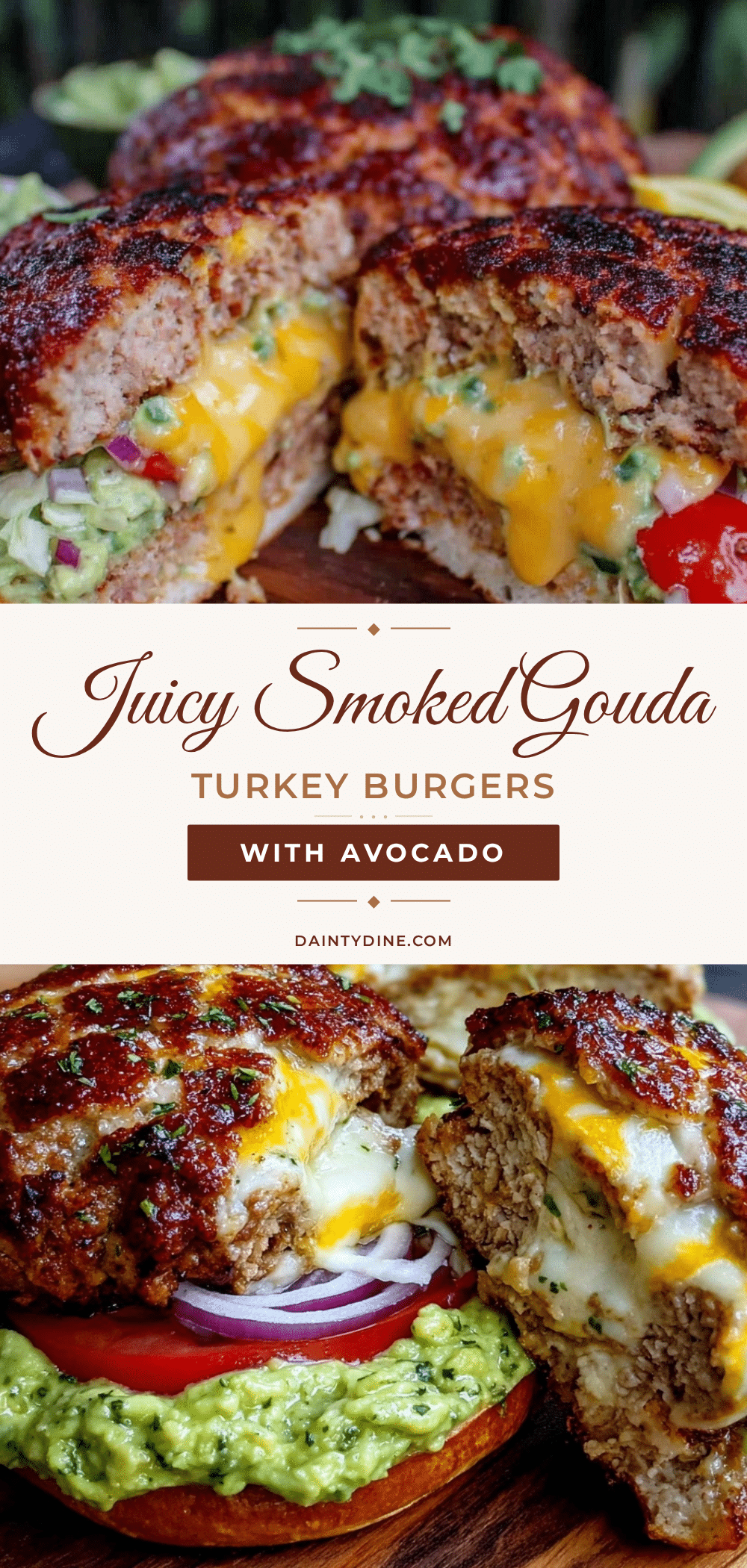 smoked gouda stuffed turkey burgers recipe