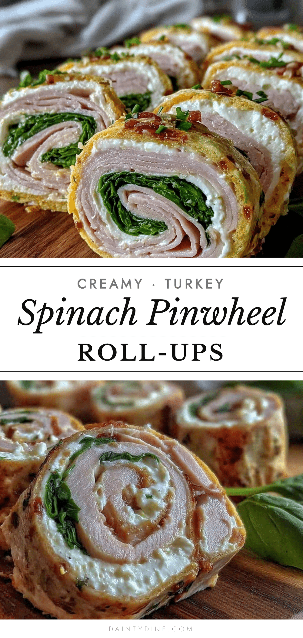 turkey and cream cheese pinwheel roll-ups recipe