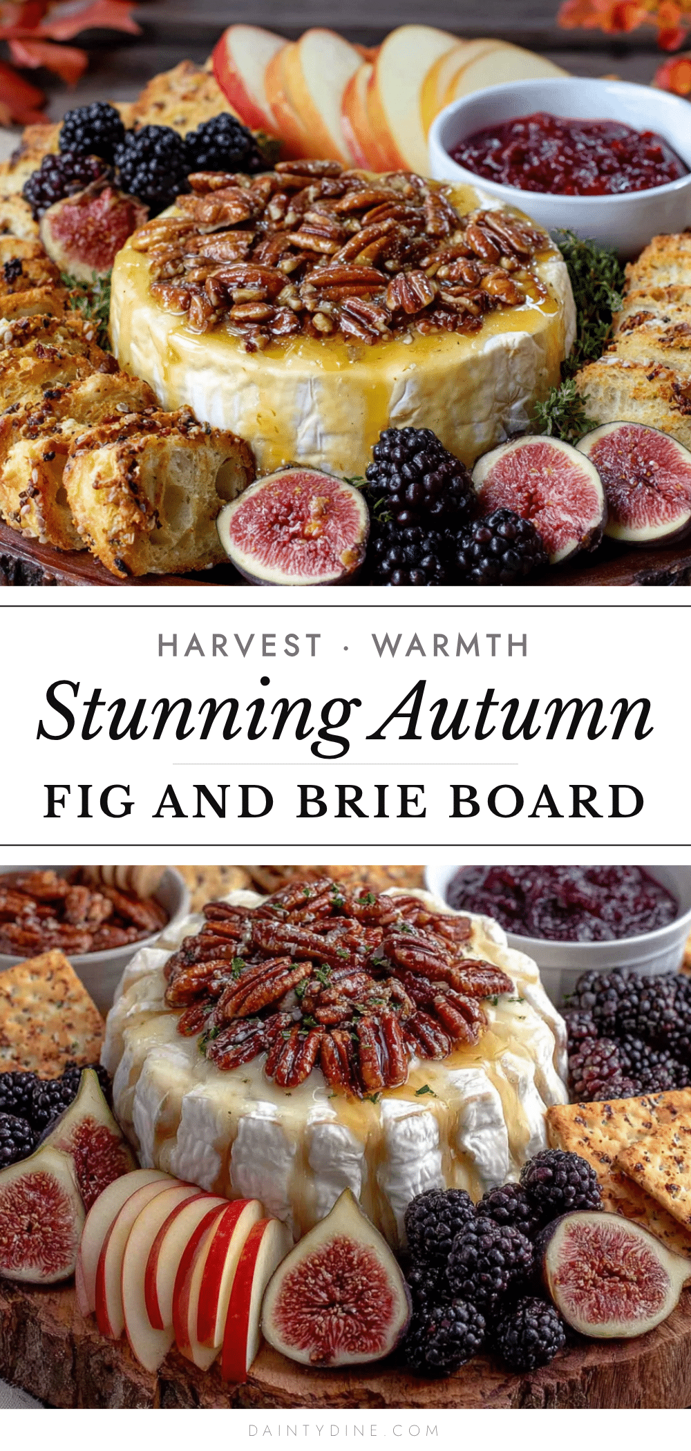 autumn harvest charcuterie board with fig and brie recipe
