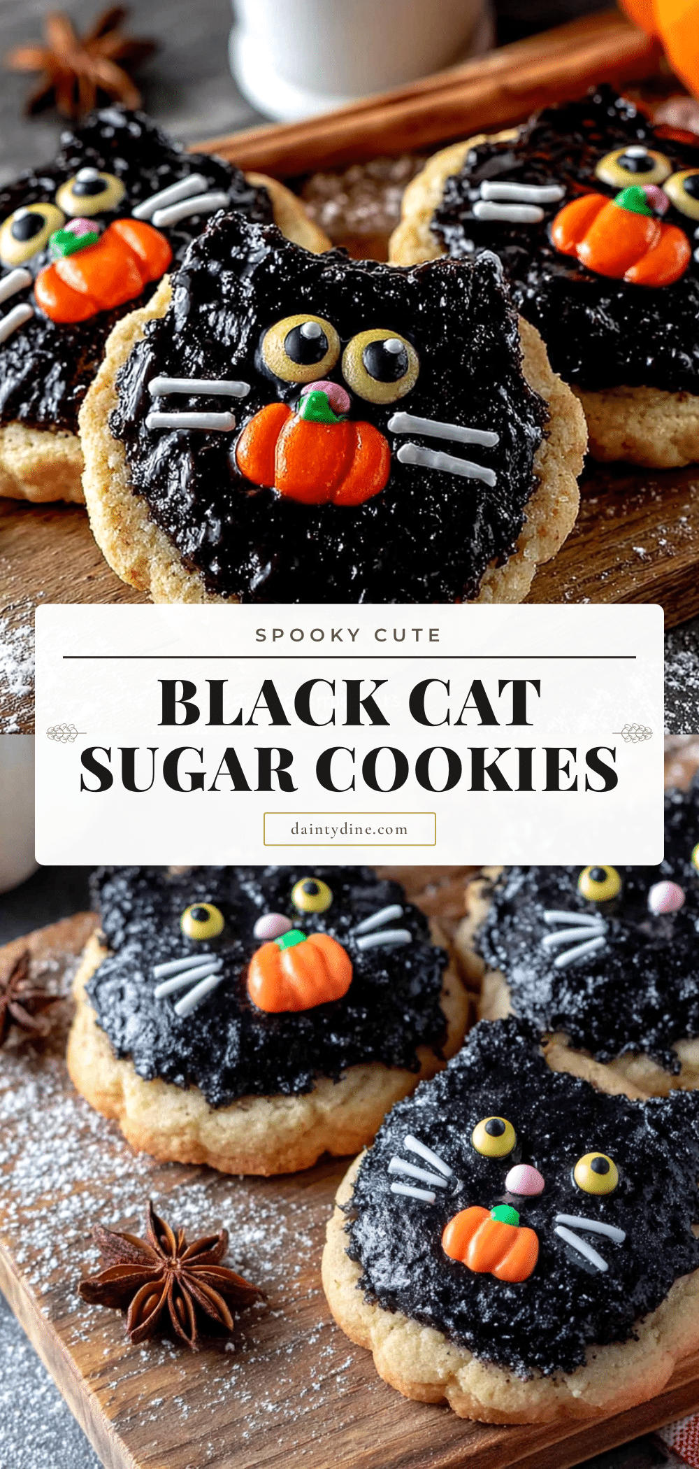 black cat Halloween sugar cookies recipe