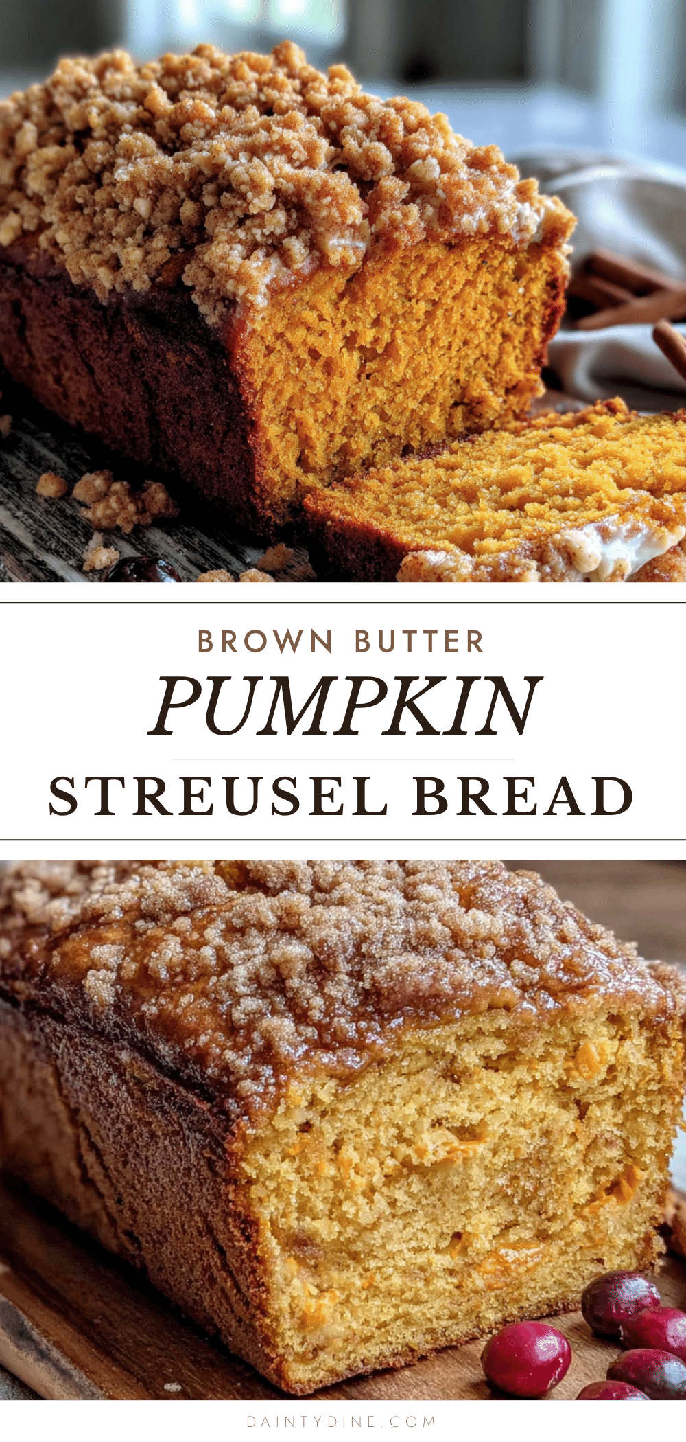 brown butter pumpkin bread with streusel topping recipe