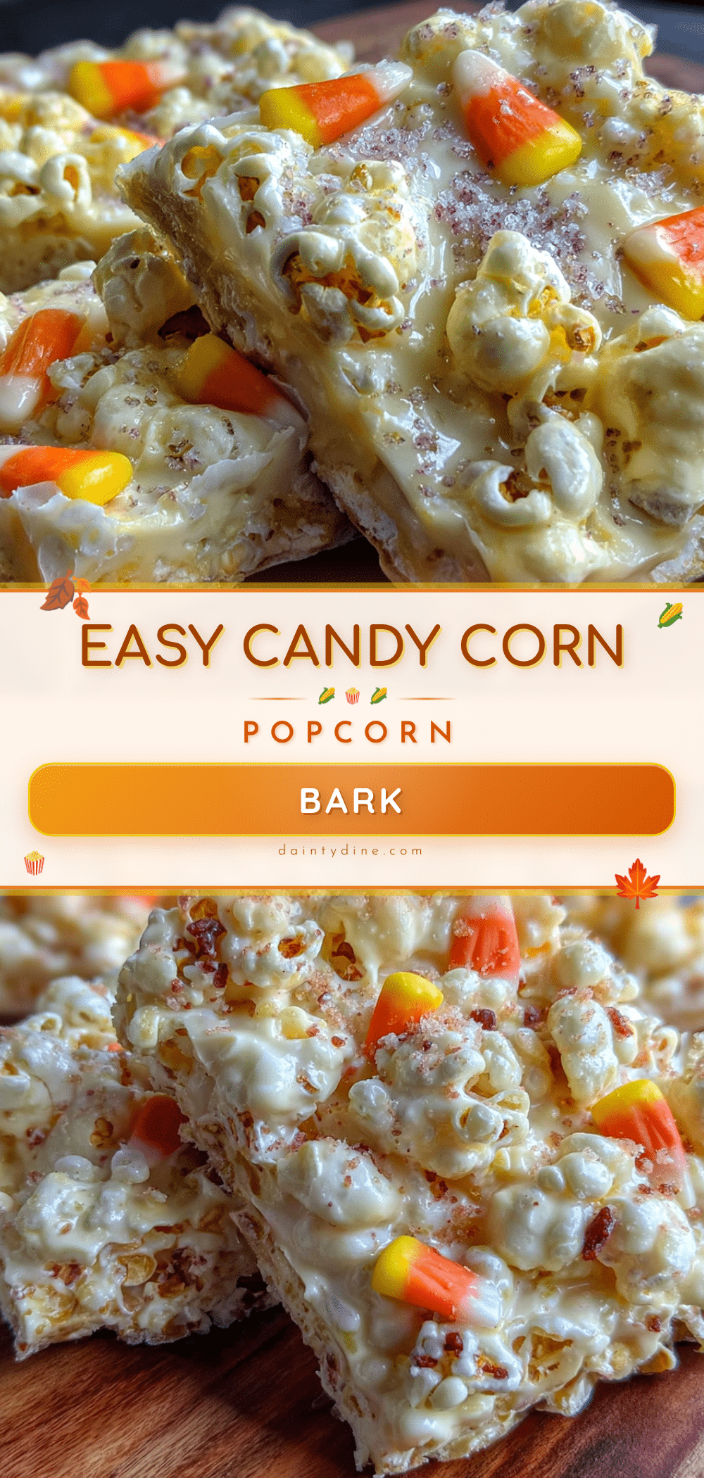 candy corn popcorn bark recipe