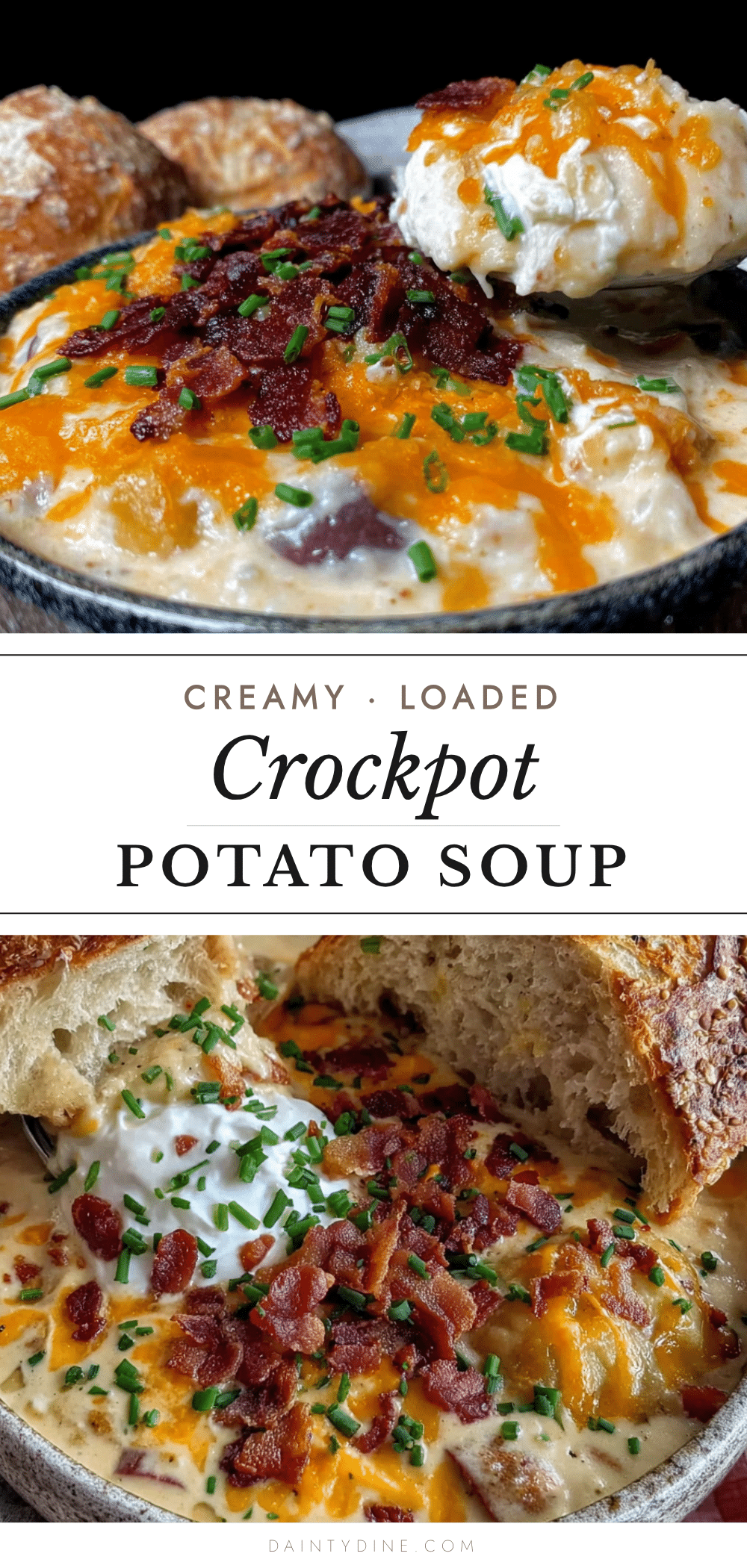 creamy crockpot loaded baked potato soup recipe