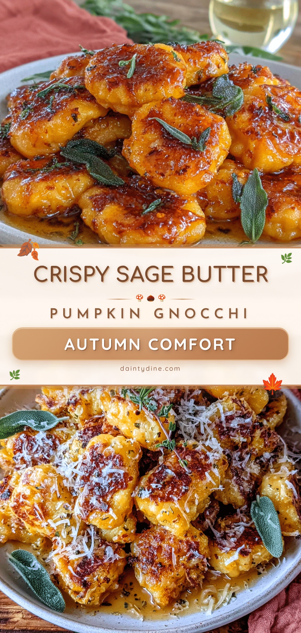 crispy pan-fried pumpkin gnocchi with sage butter recipe