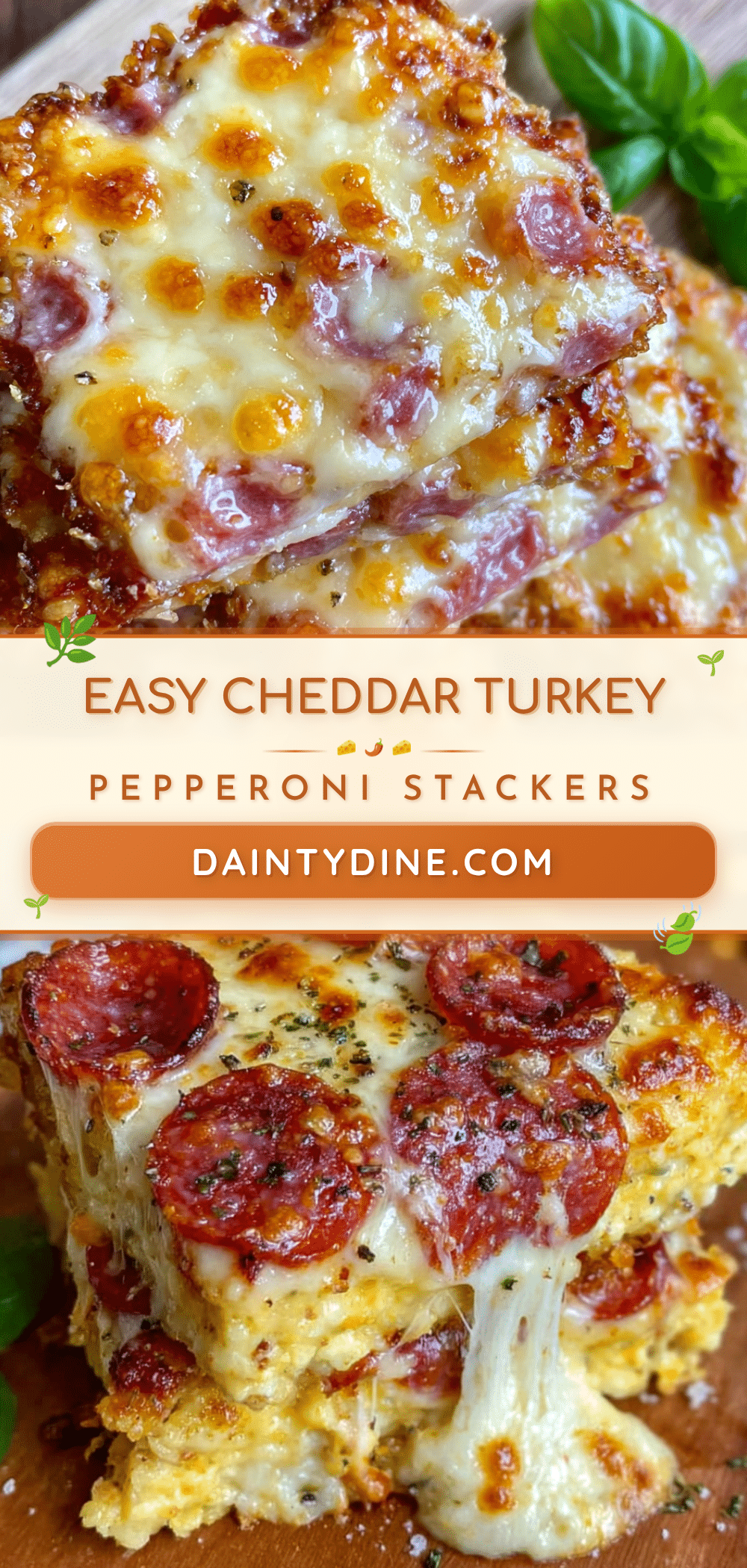 Easy Cheddar Turkey Pepperoni Stackers recipe