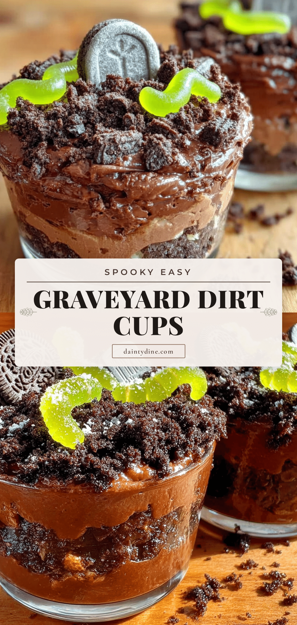 easy graveyard dirt pudding cups recipe
