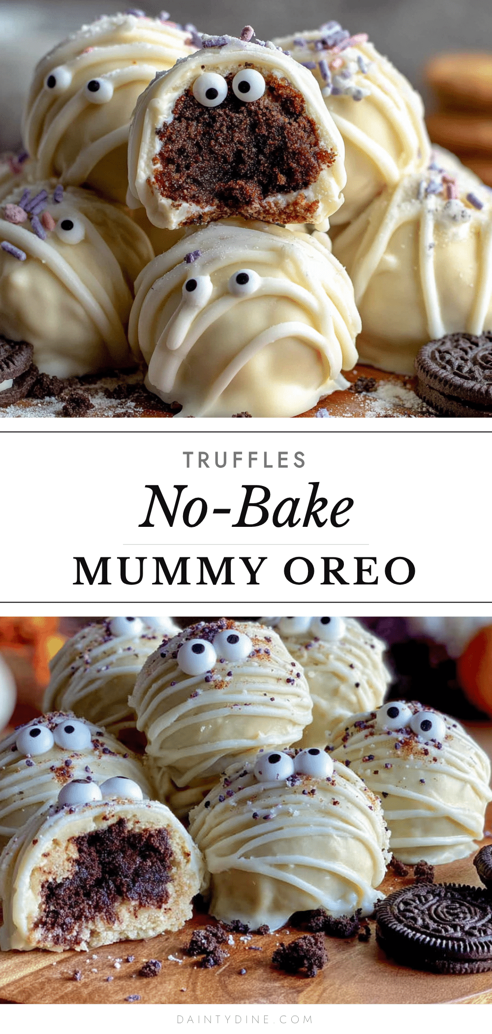 Easy No-Bake Mummy Oreo Truffles recipe