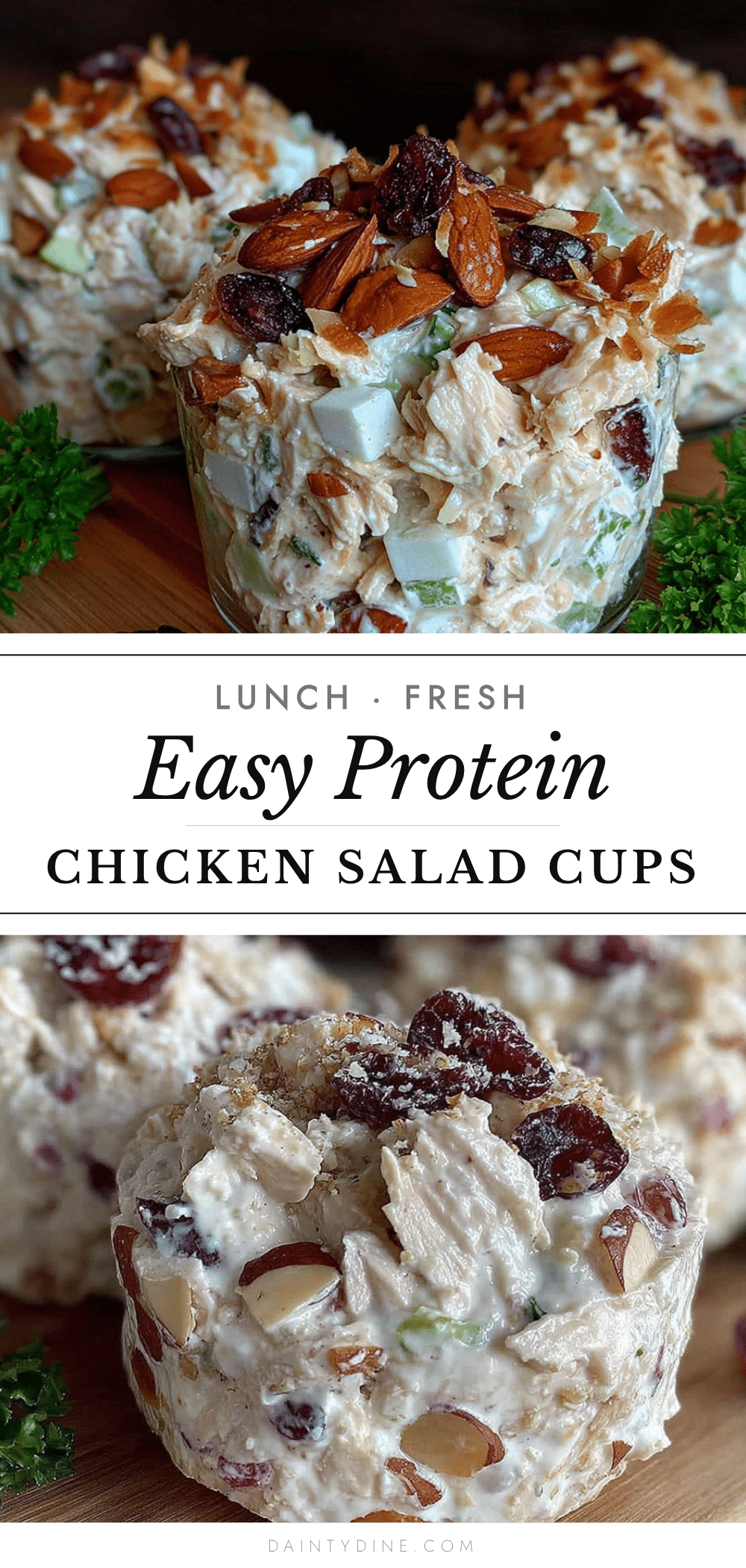 Easy No-Mayo Chicken Salad Lunchbox Cups recipe