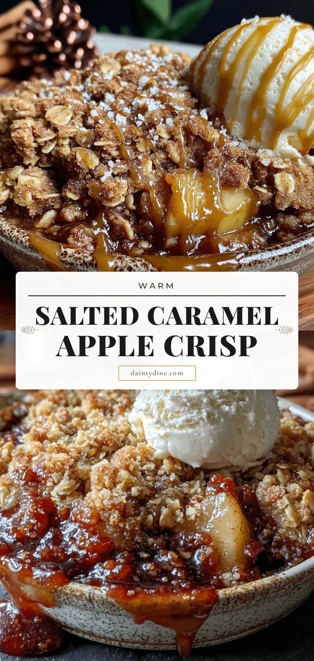 Salted Caramel Apple Crisp with Oat Crumble recipe