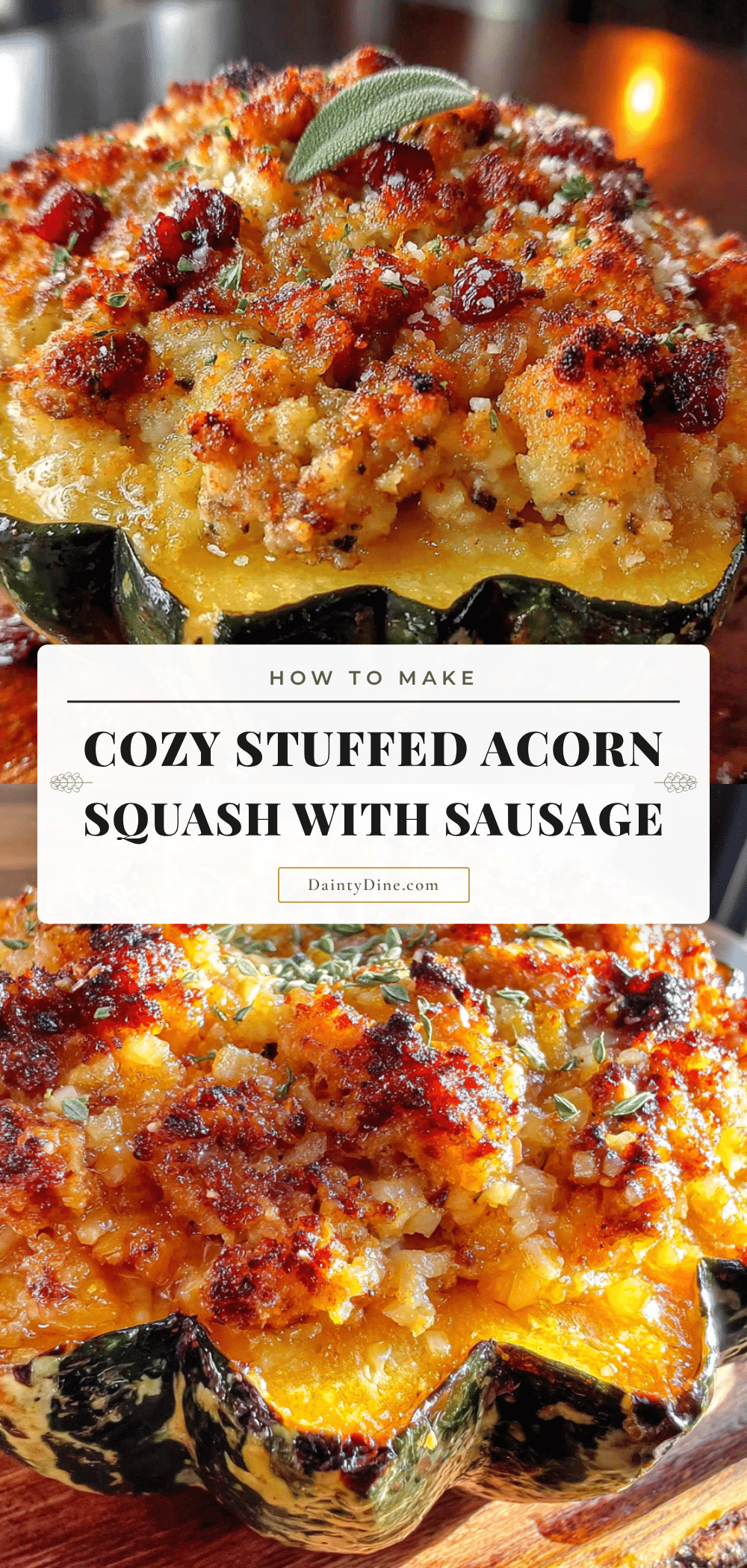 sausage apple stuffed acorn squash recipe