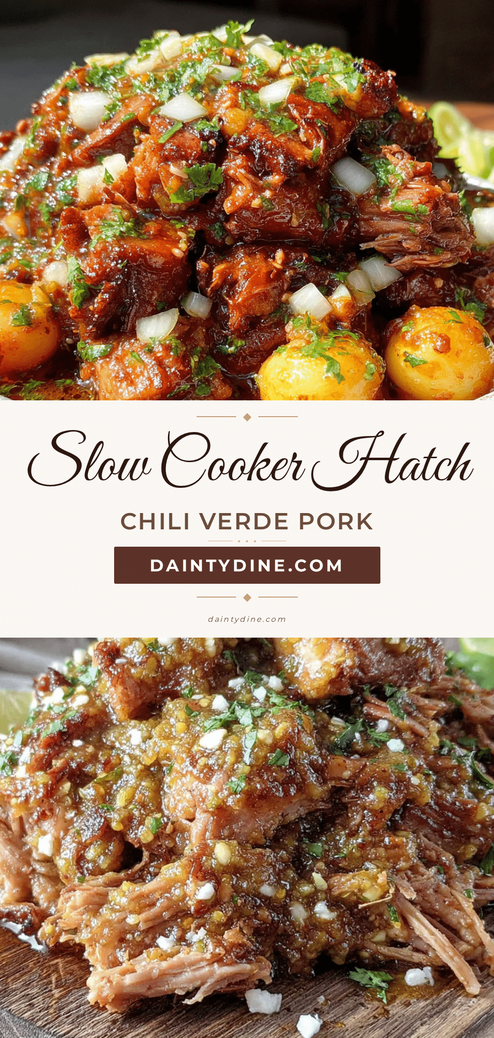 Slow cooker Hatch chili verde pork recipe