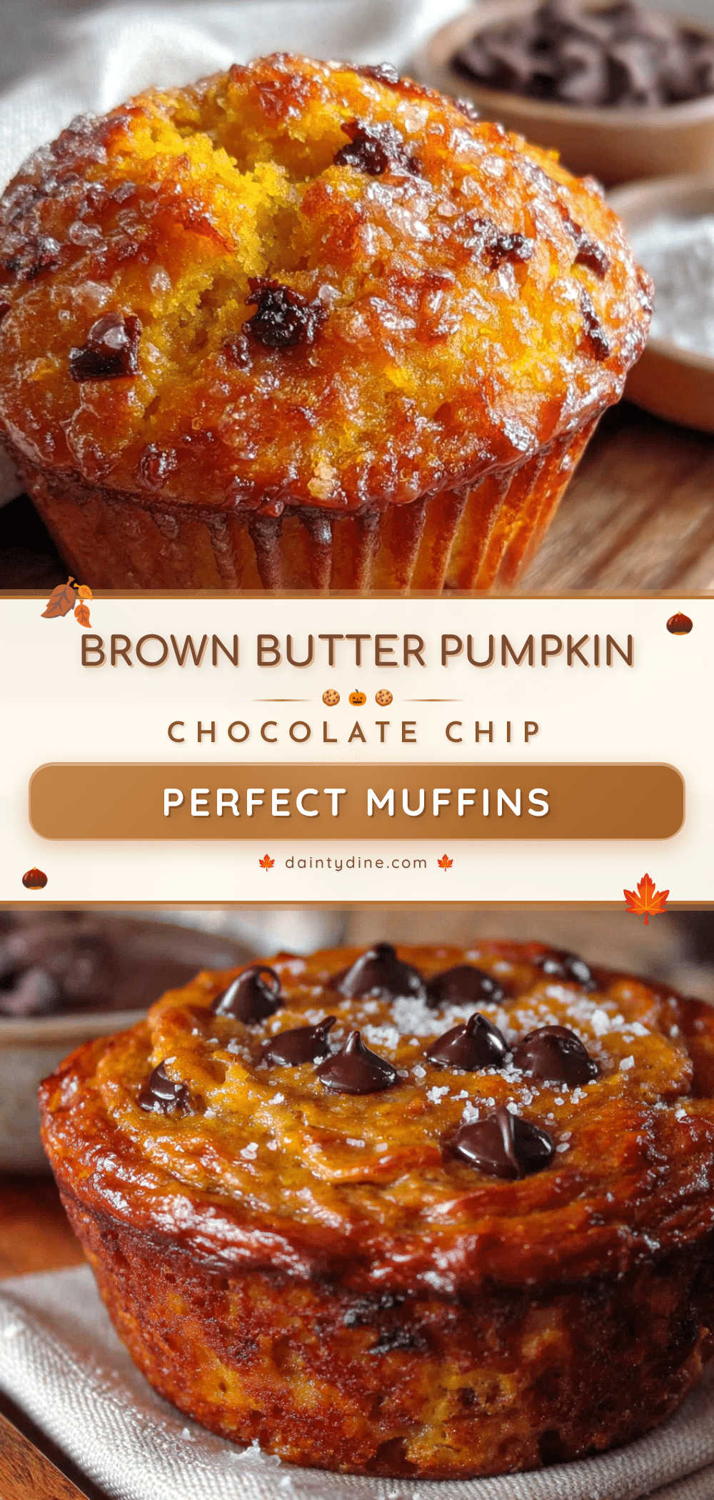 brown butter pumpkin chocolate chip muffins recipe