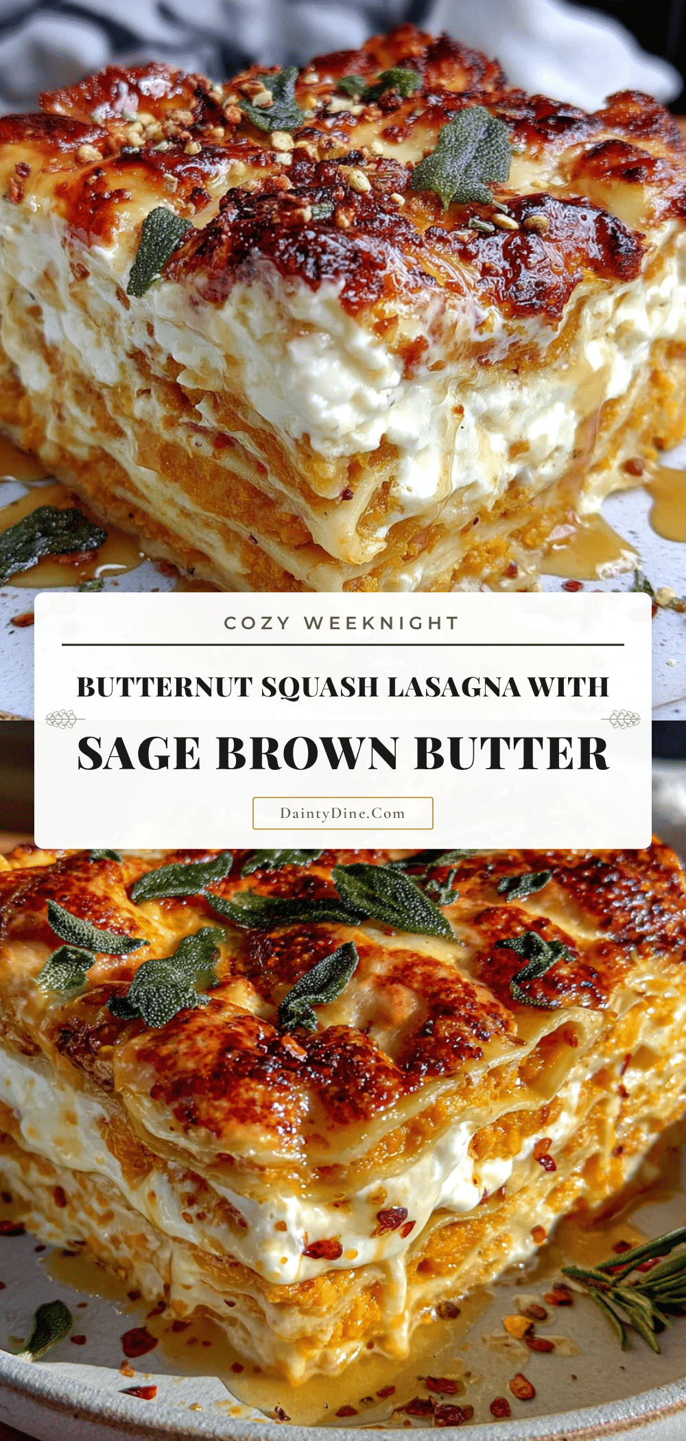 butternut squash lasagna with sage brown butter recipe
