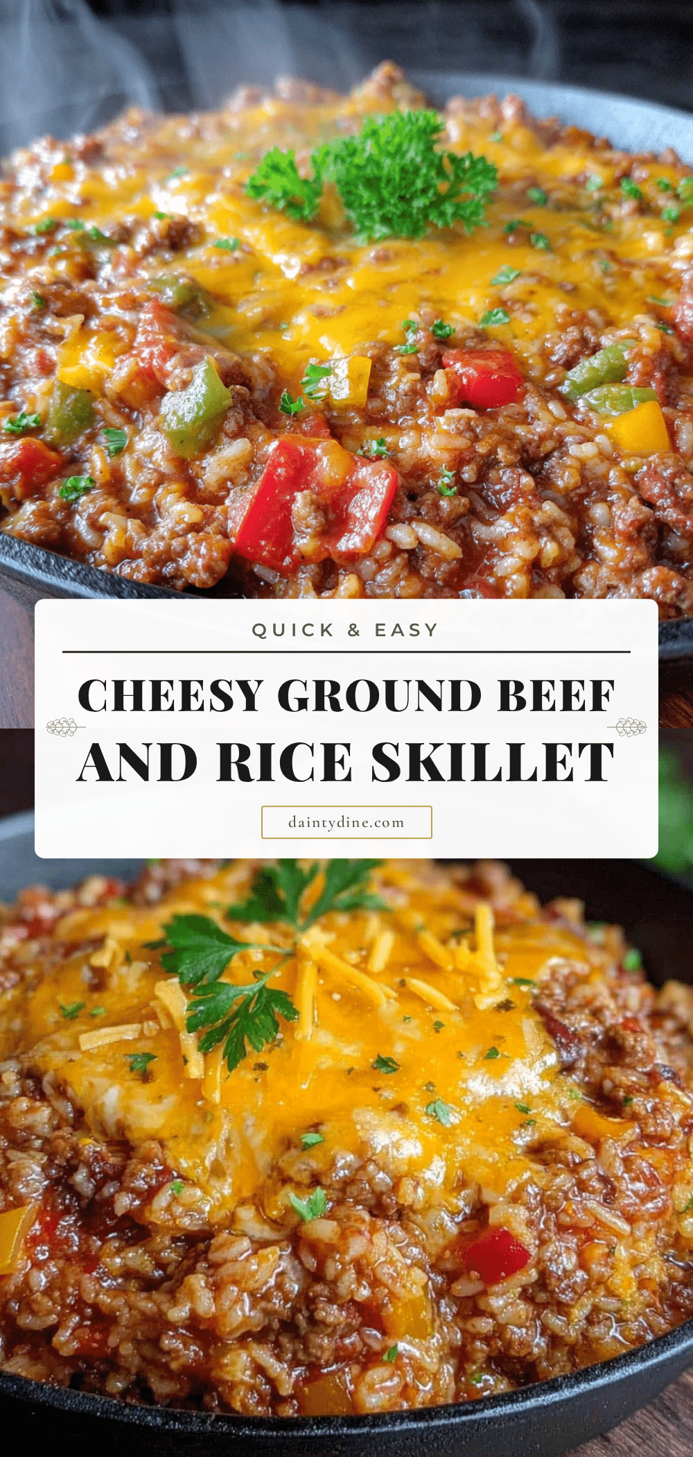 cheesy ground beef and rice skillet recipe