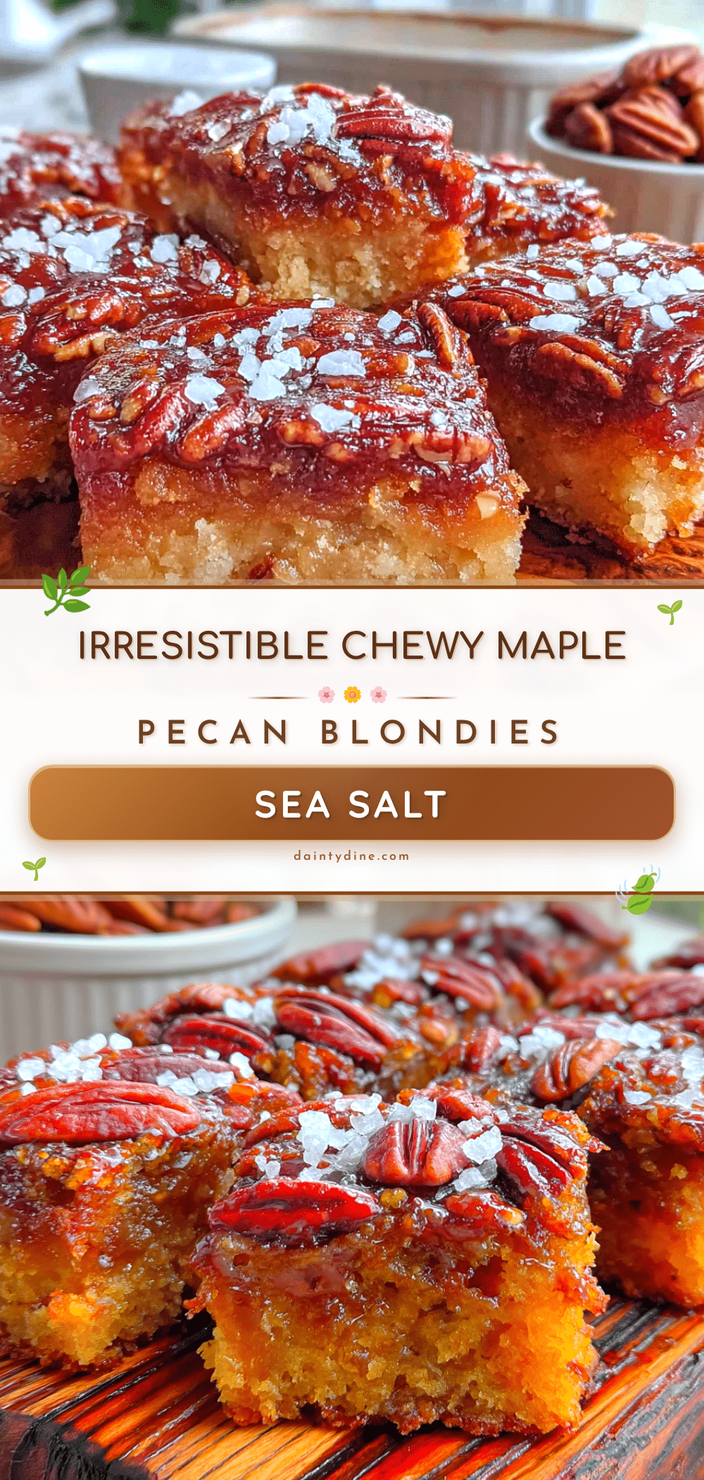 Chewy Maple Pecan Blondies recipe