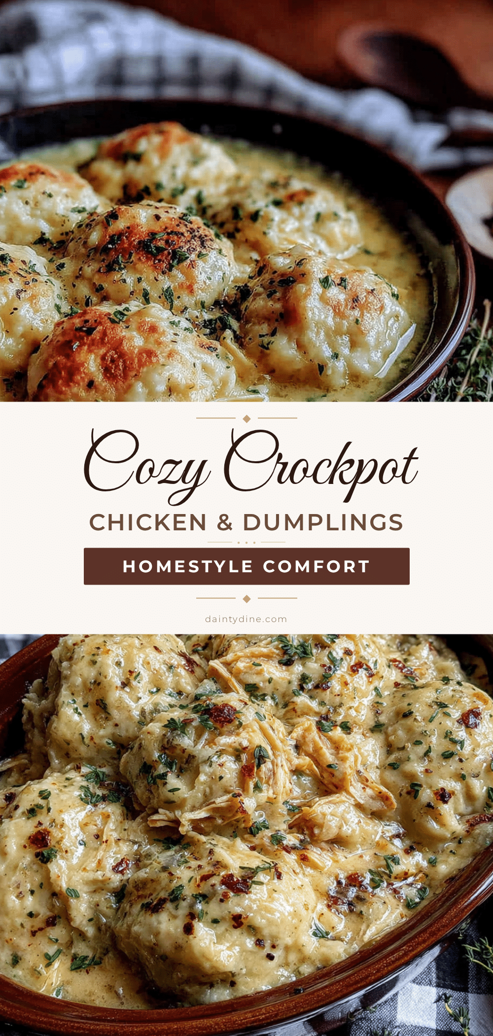 cozy crockpot chicken and dumplings recipe