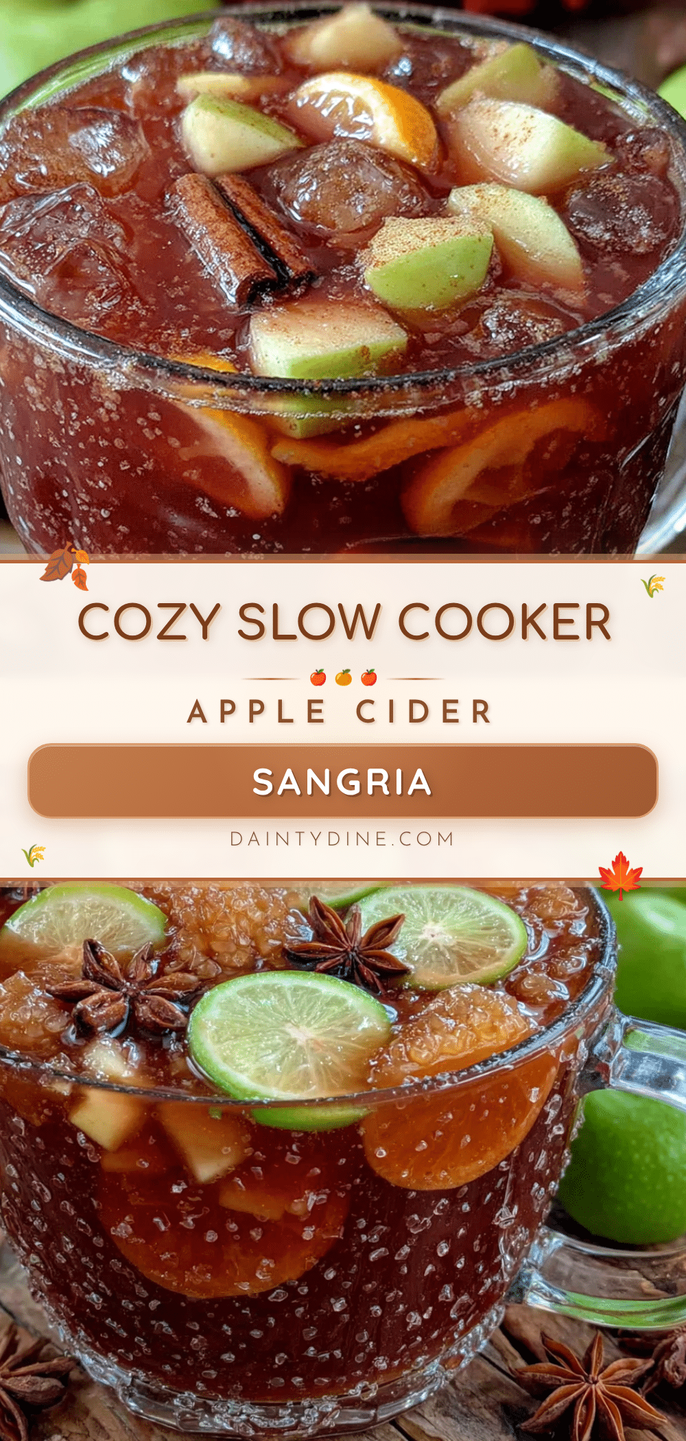 cozy slow cooker apple cider sangria recipe