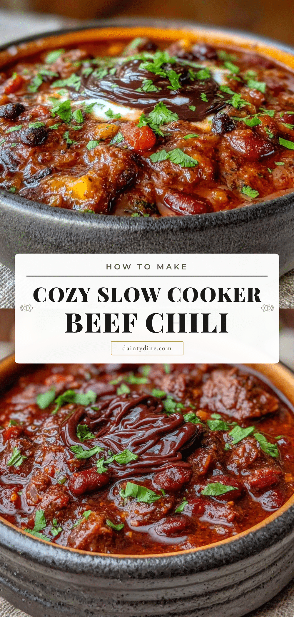 Cozy Slow Cooker Beef Chili recipe