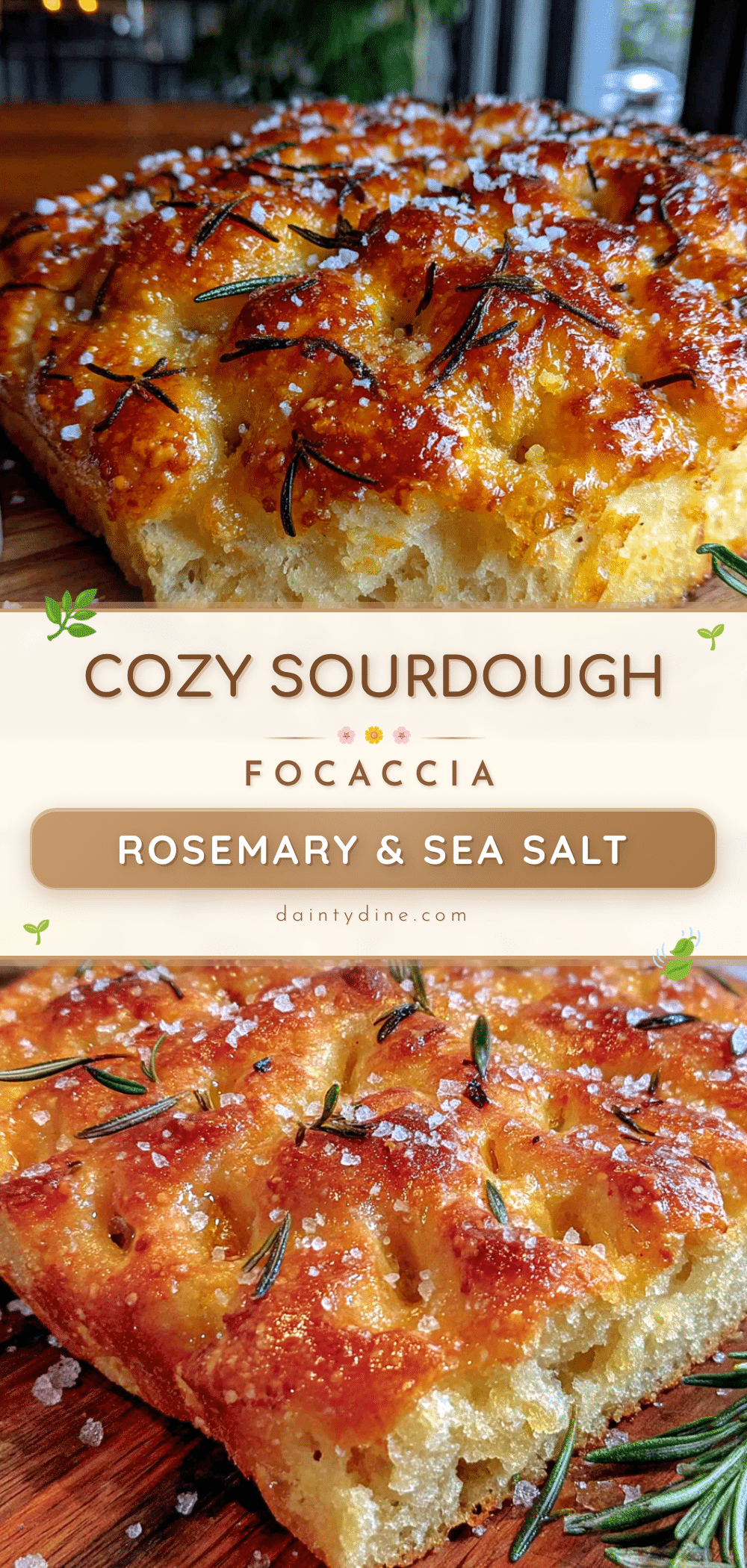 cozy sourdough focaccia with rosemary and sea salt recipe
