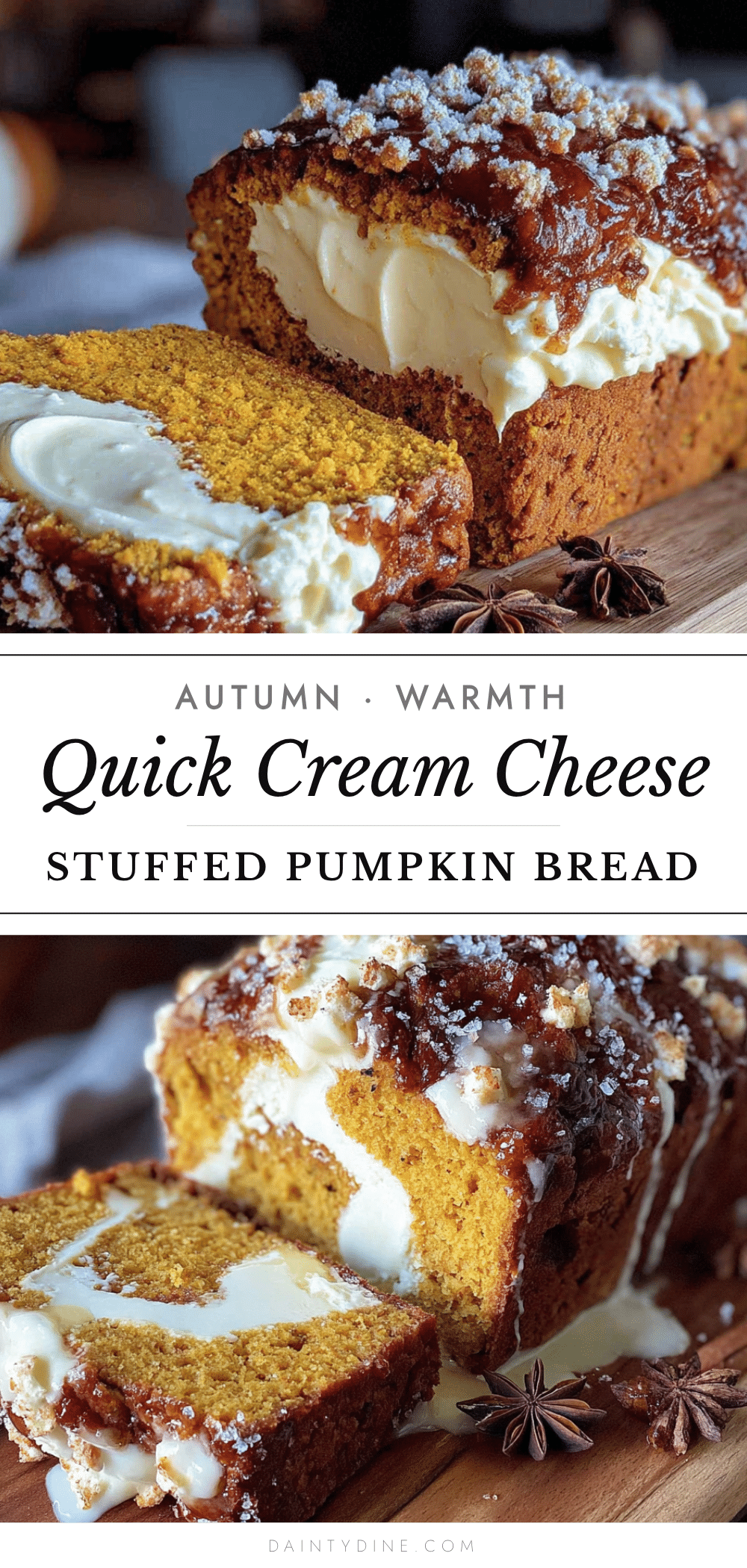 cream cheese stuffed pumpkin bread recipe