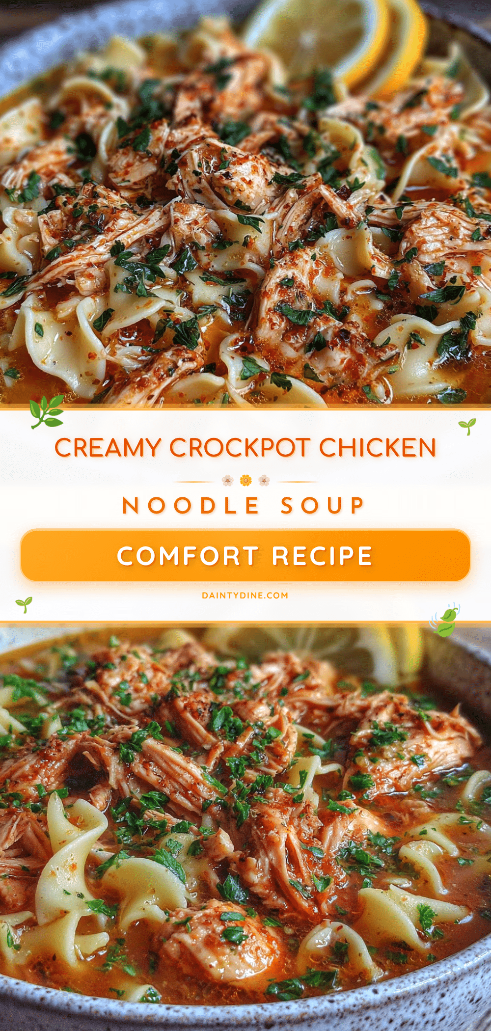 creamy crockpot chicken noodle soup recipe