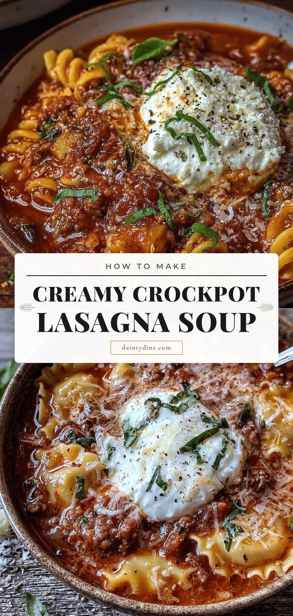 creamy crockpot lasagna soup recipe