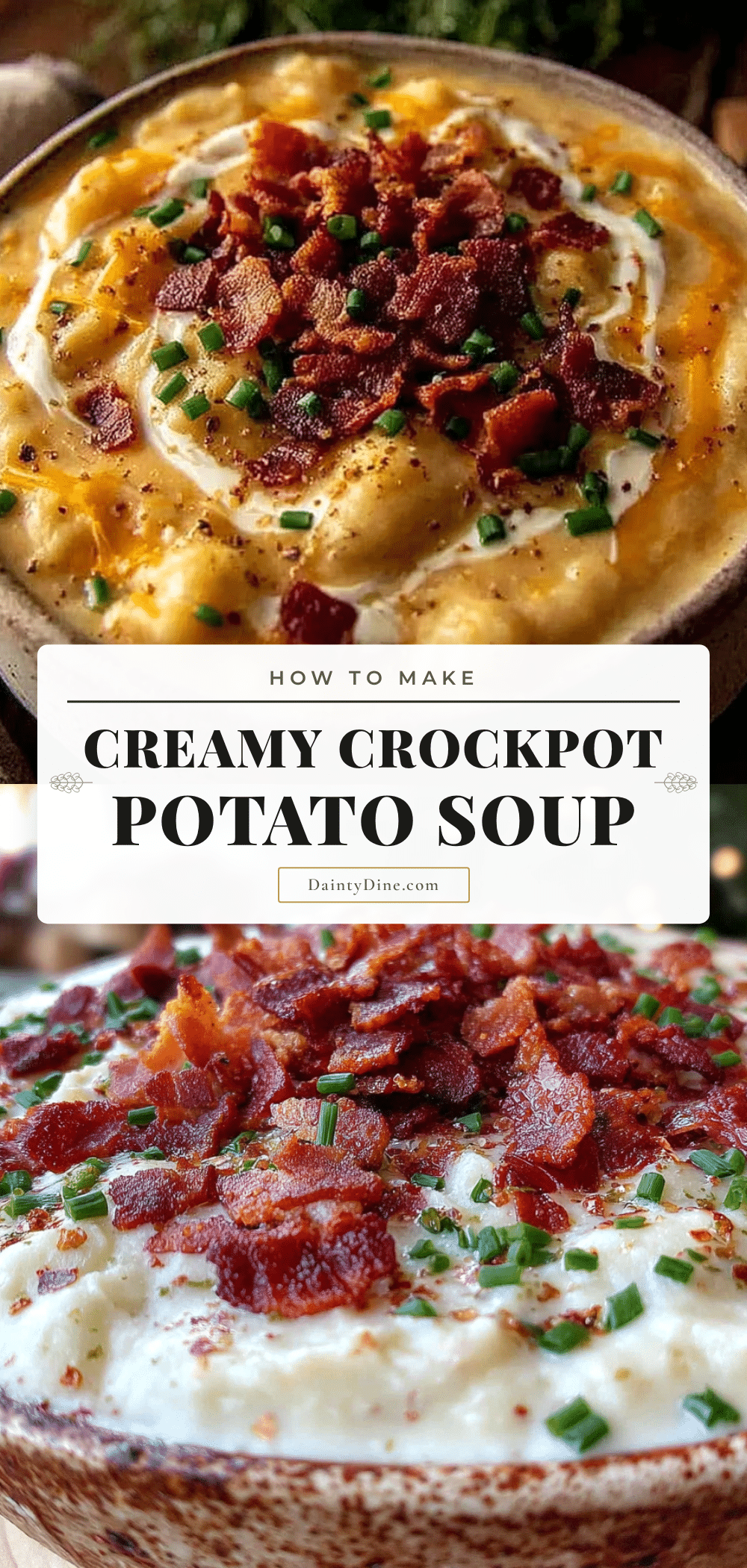creamy crockpot potato soup with bacon recipe