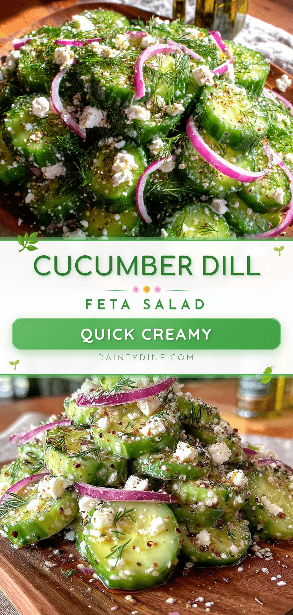 creamy cucumber dill feta salad recipe