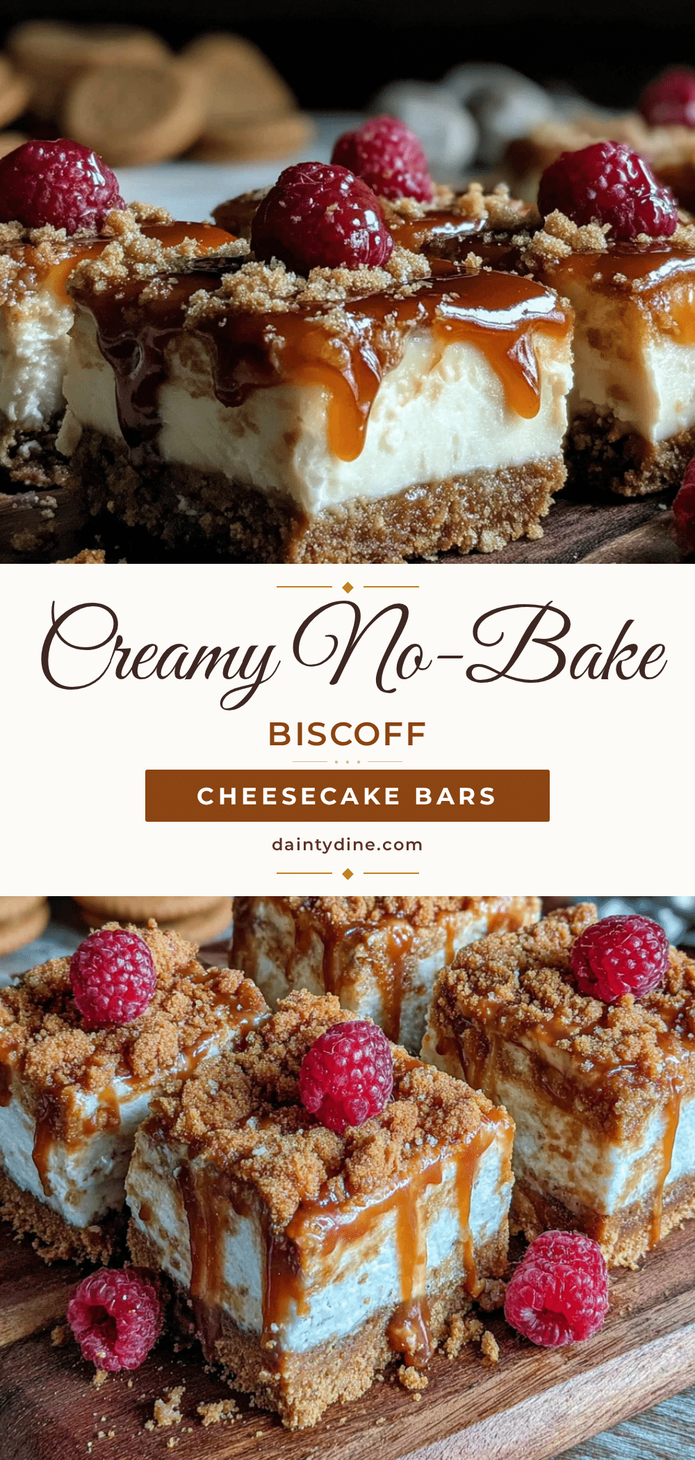 creamy no-bake Biscoff cheesecake bars recipe