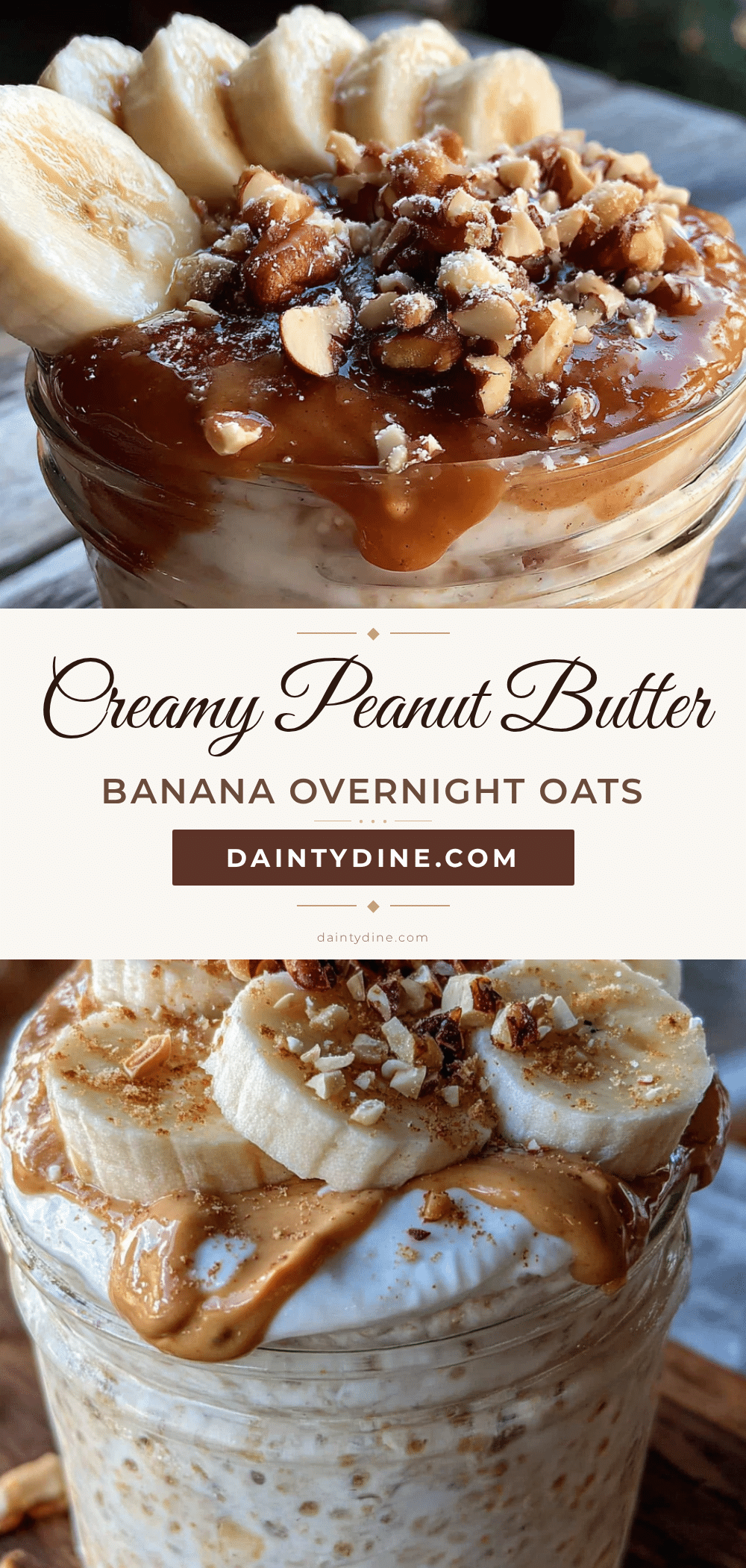creamy peanut butter banana overnight oats recipe