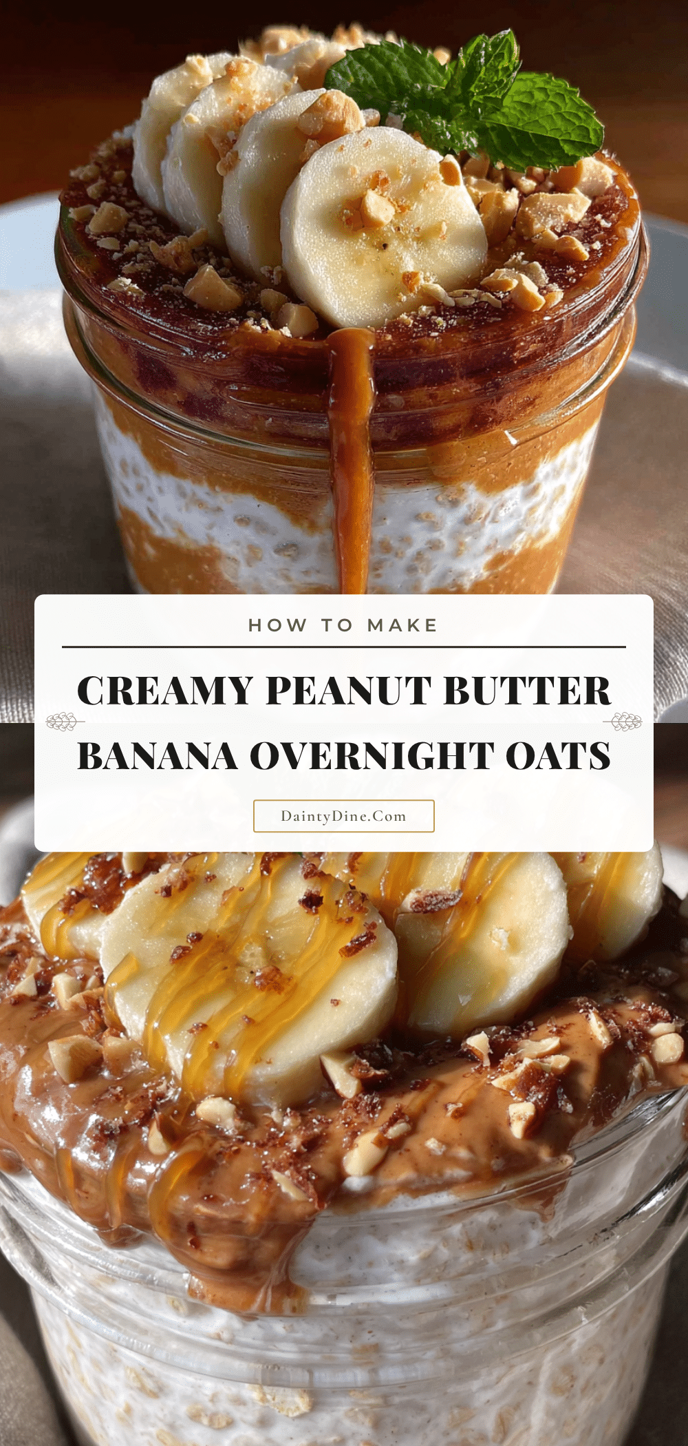 creamy peanut butter banana overnight oats recipe