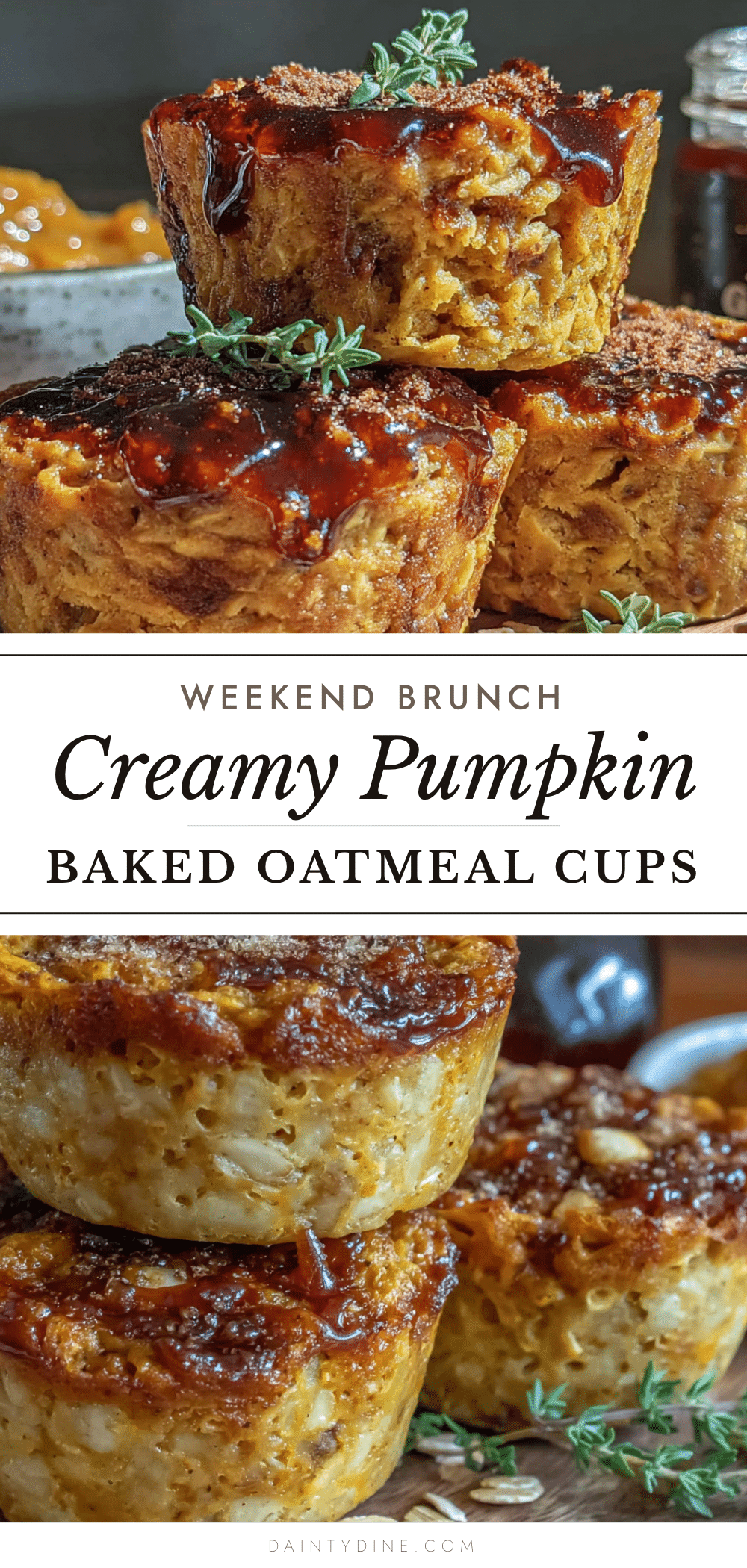 creamy pumpkin baked oatmeal cups recipe