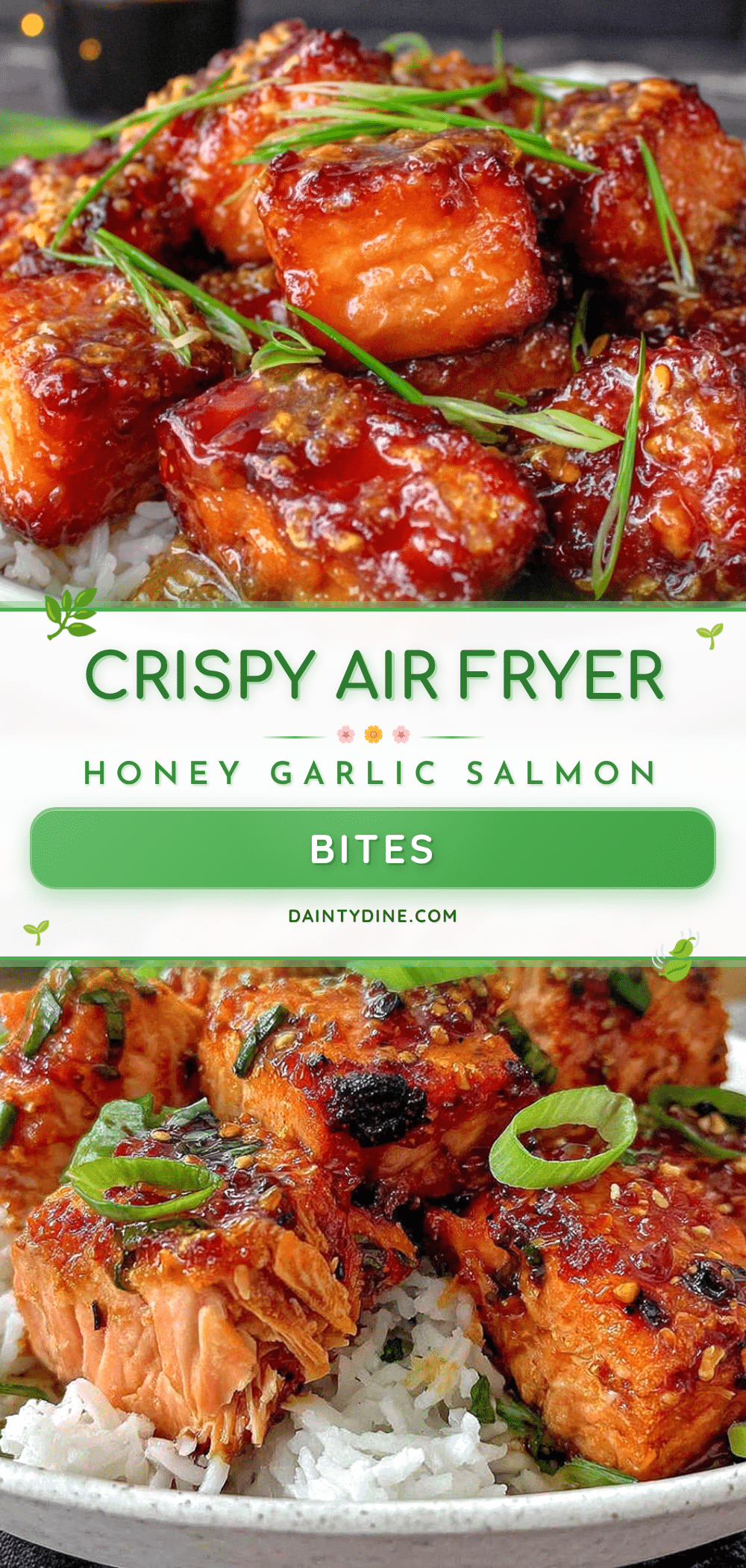 crispy air fryer honey garlic salmon bites recipe